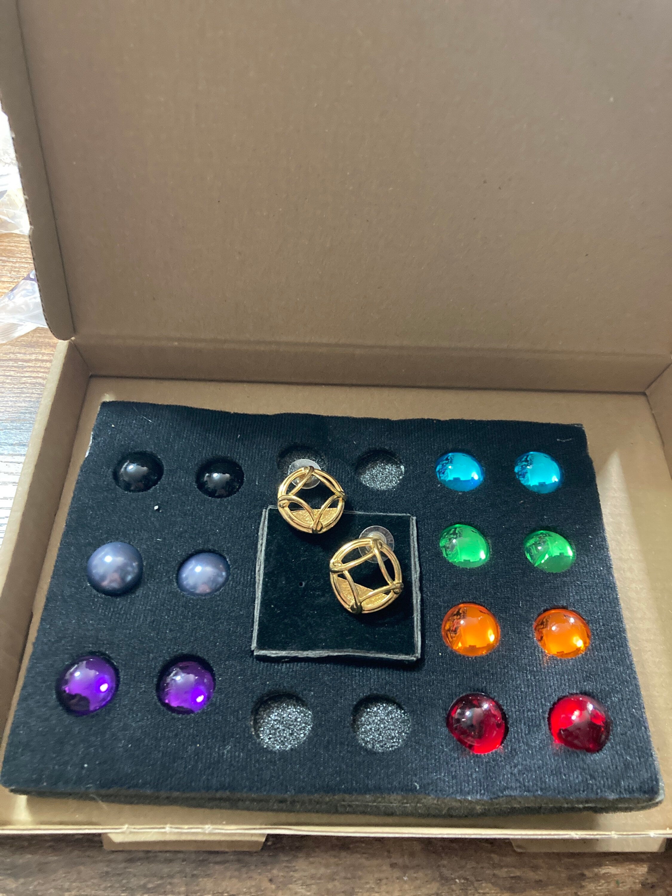 Signed Joan rivers pierced earring set of 7 pairs interchangeable studs