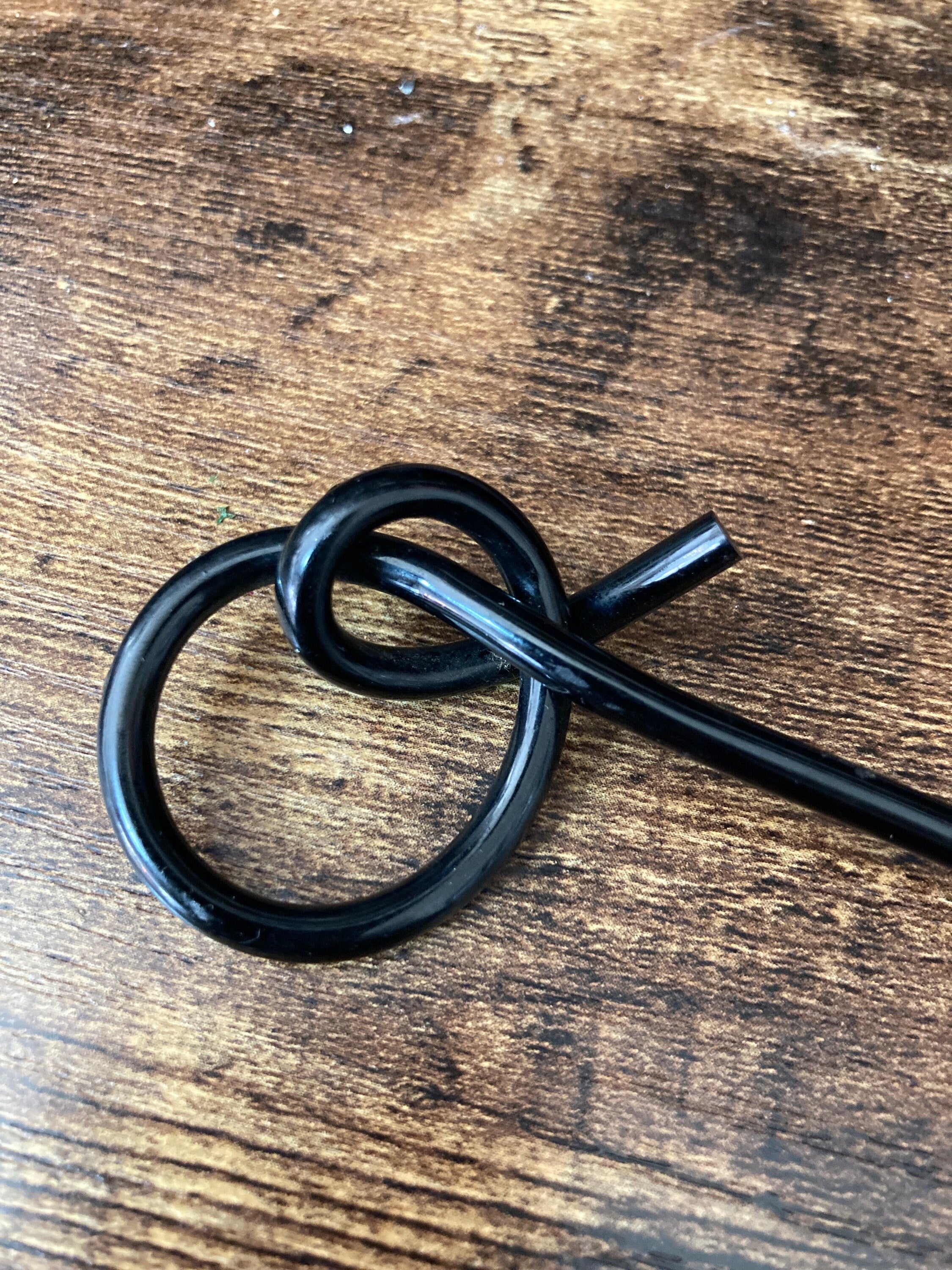 Art Deco Rhinestone Hat Pin: Black Bakelite Diamante Paste