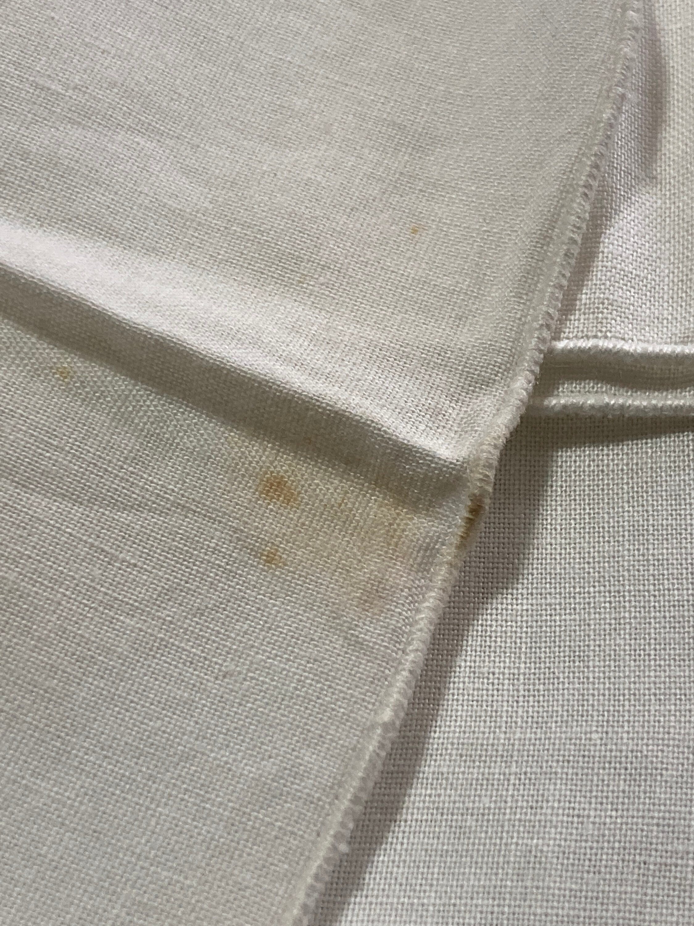 Set 6 white square napkins serviettes embroidered Chinese cross stitch floral 36cm