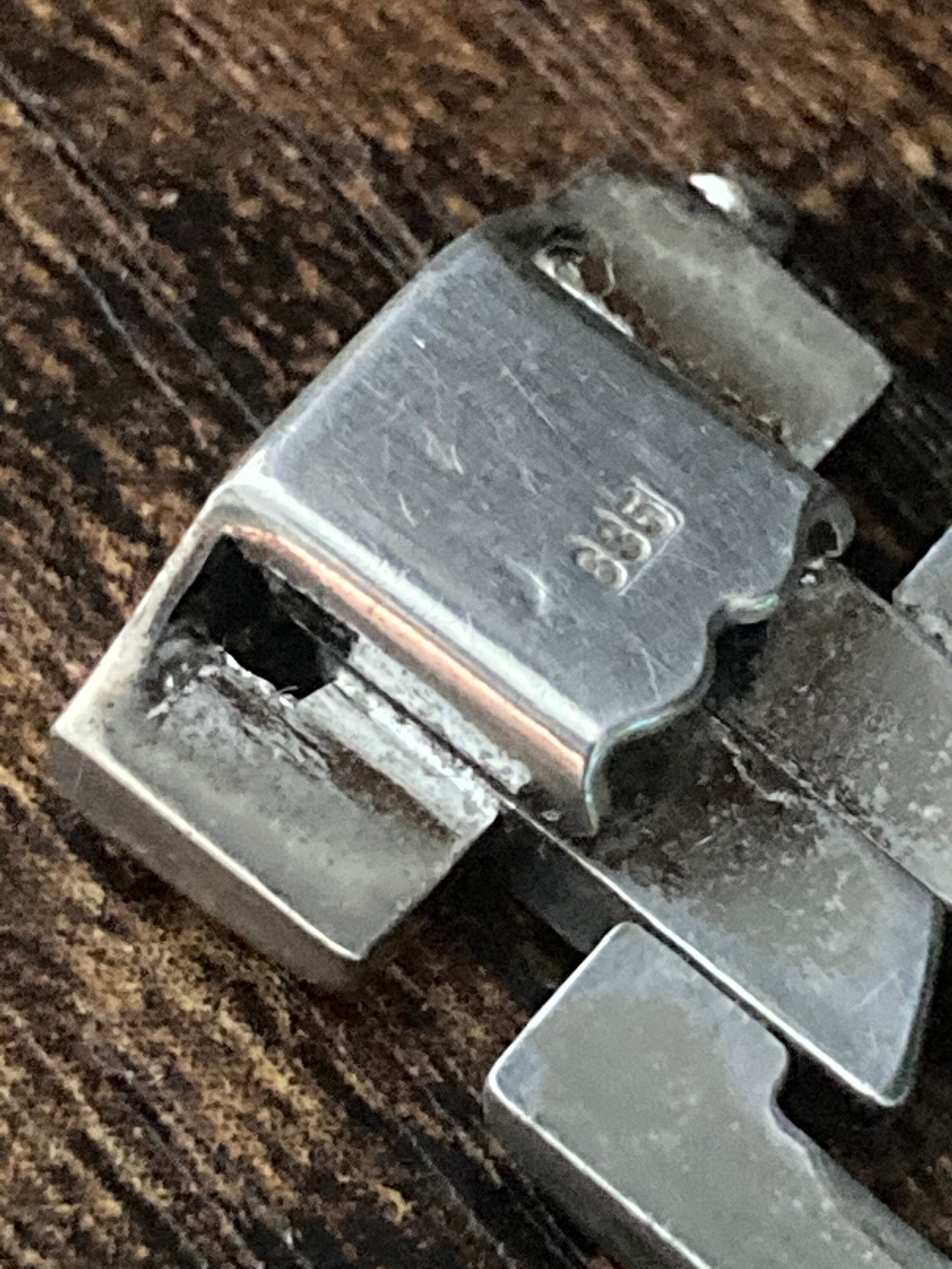 German 835 Silver Modernist Flat Link Bracelet - 19cm