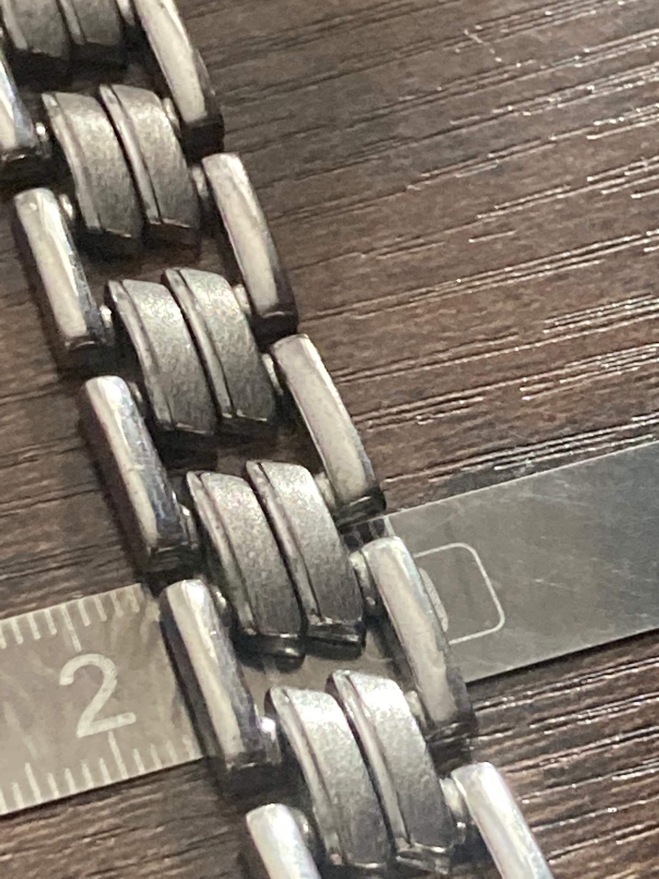 German 835 Silver Modernist Flat Link Bracelet - 19cm