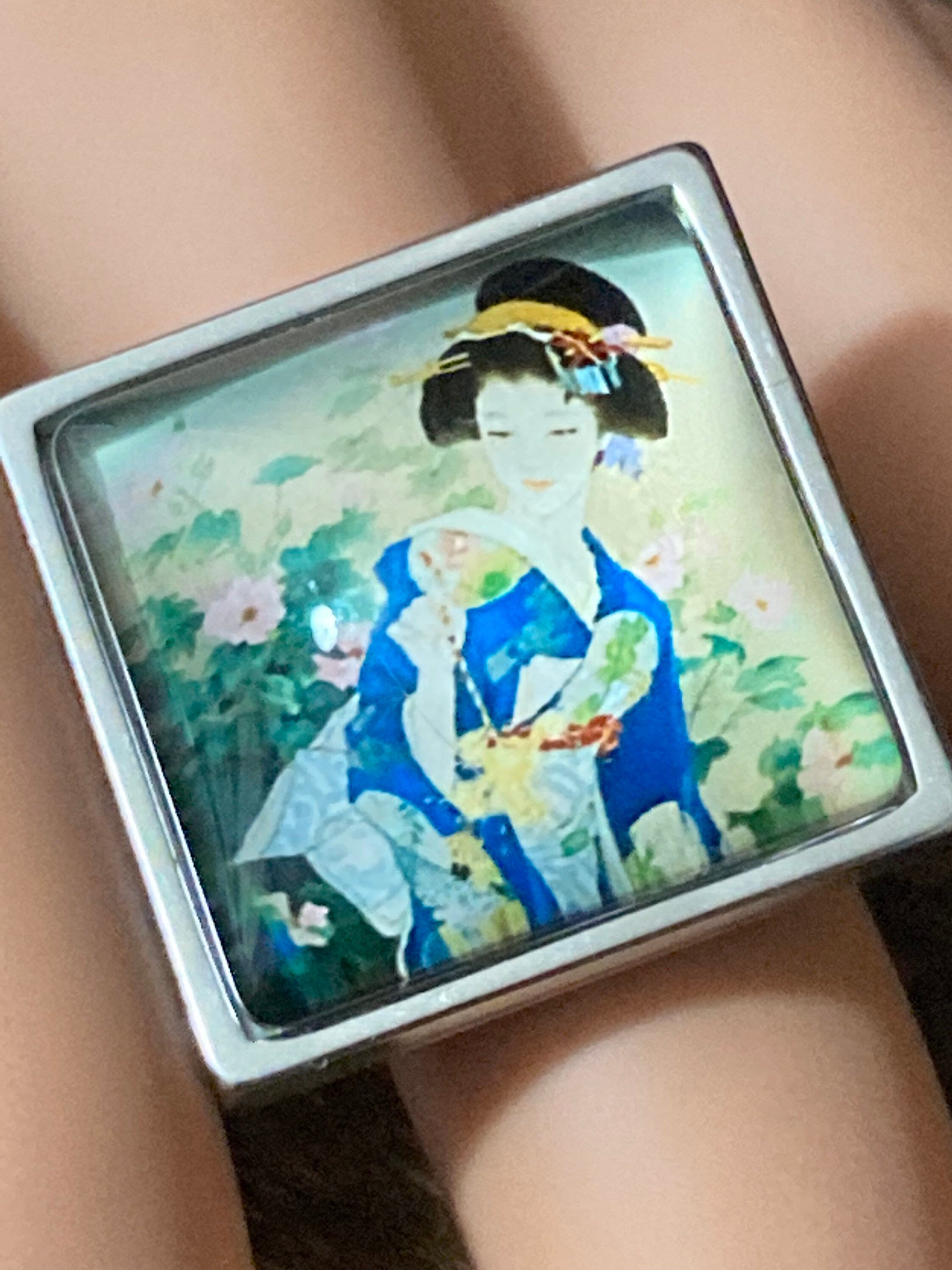 Japanese geisha girl ring adjustable size N O P Q R S