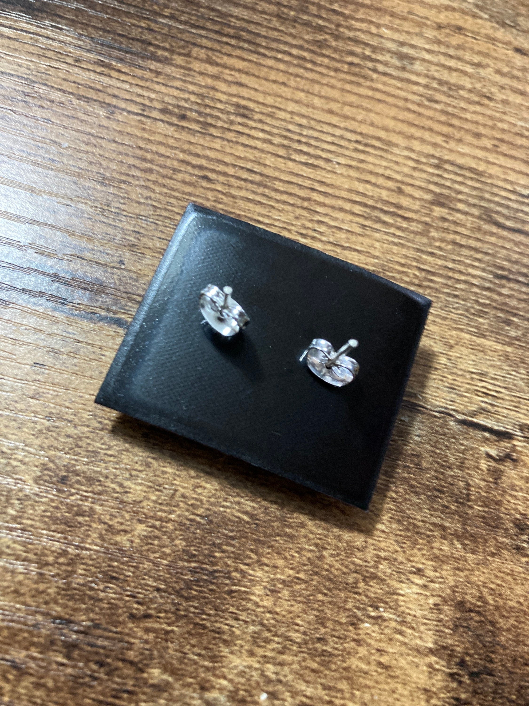 DARK TURQUOISE silver plated teardrop crystal earrings pierced 15mm