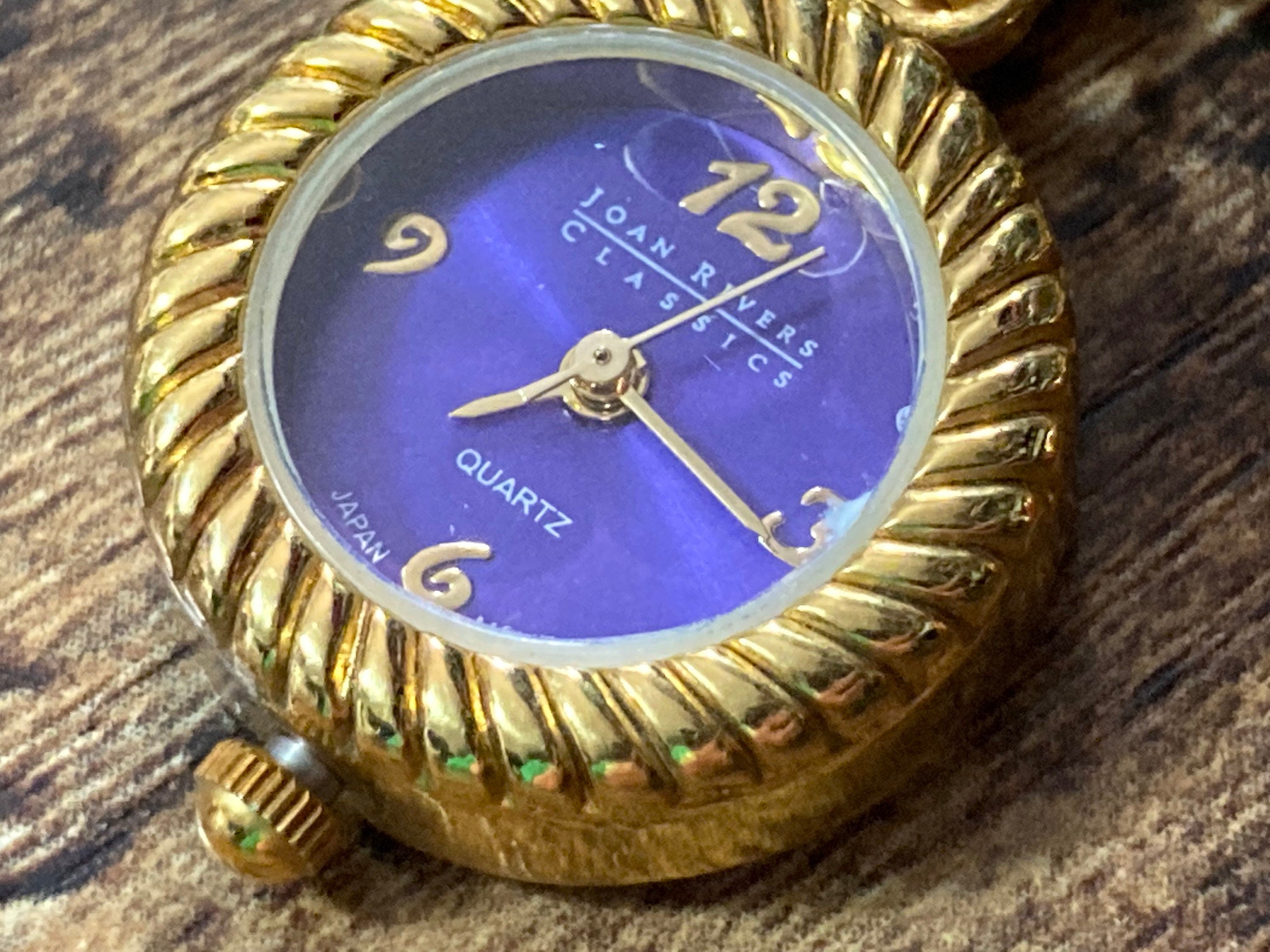 Signed Joan rivers faberge style enamelled jewelled egg charm watch bracelet 20cm