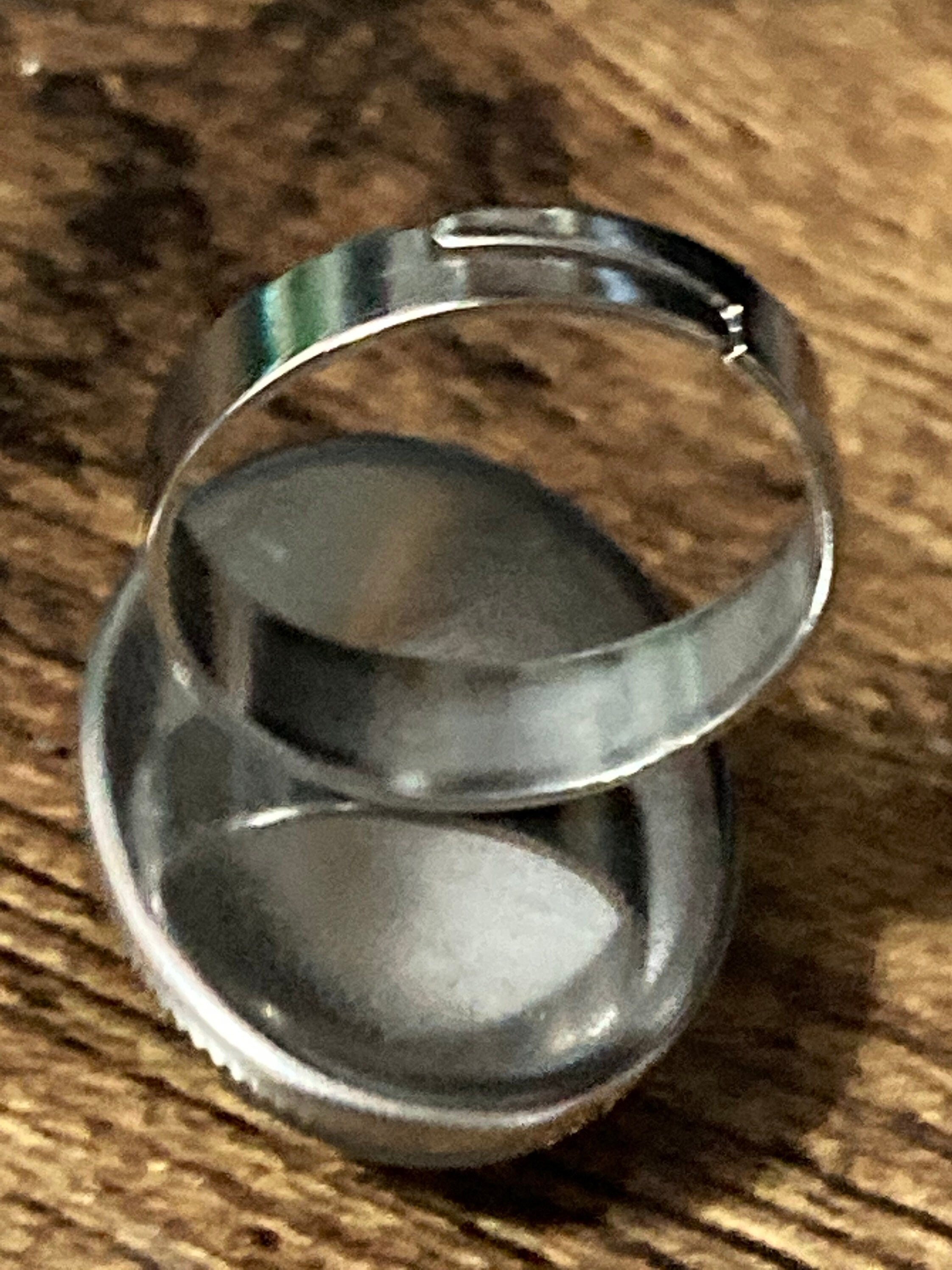 Oversized Parisian couture corset ring 25mm stainless steel design oval glass cabochon adjustable size