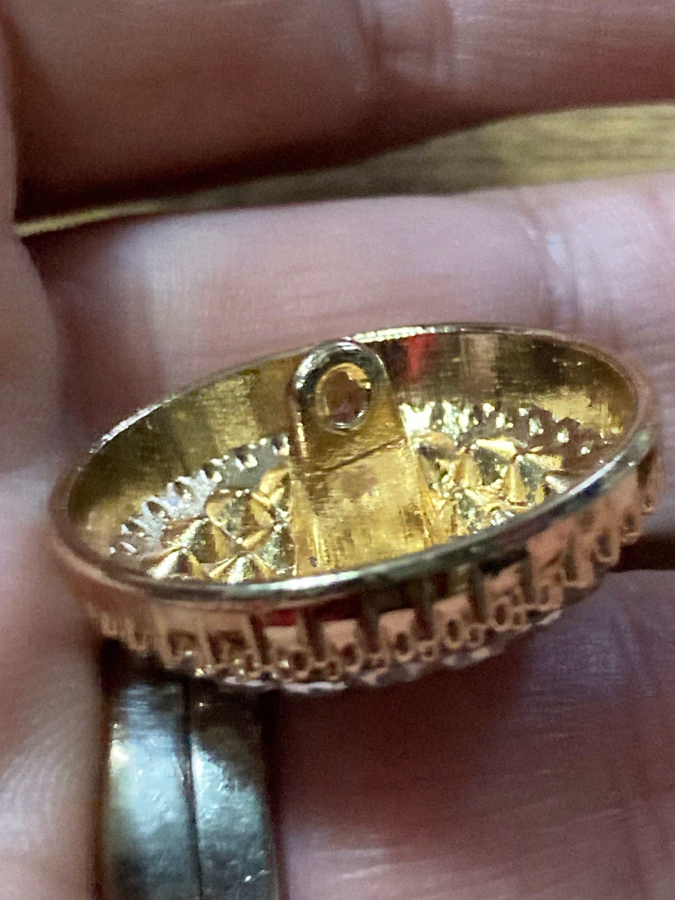 Set of 6 Gold clear Diamanté Domed Buttons (25mm)