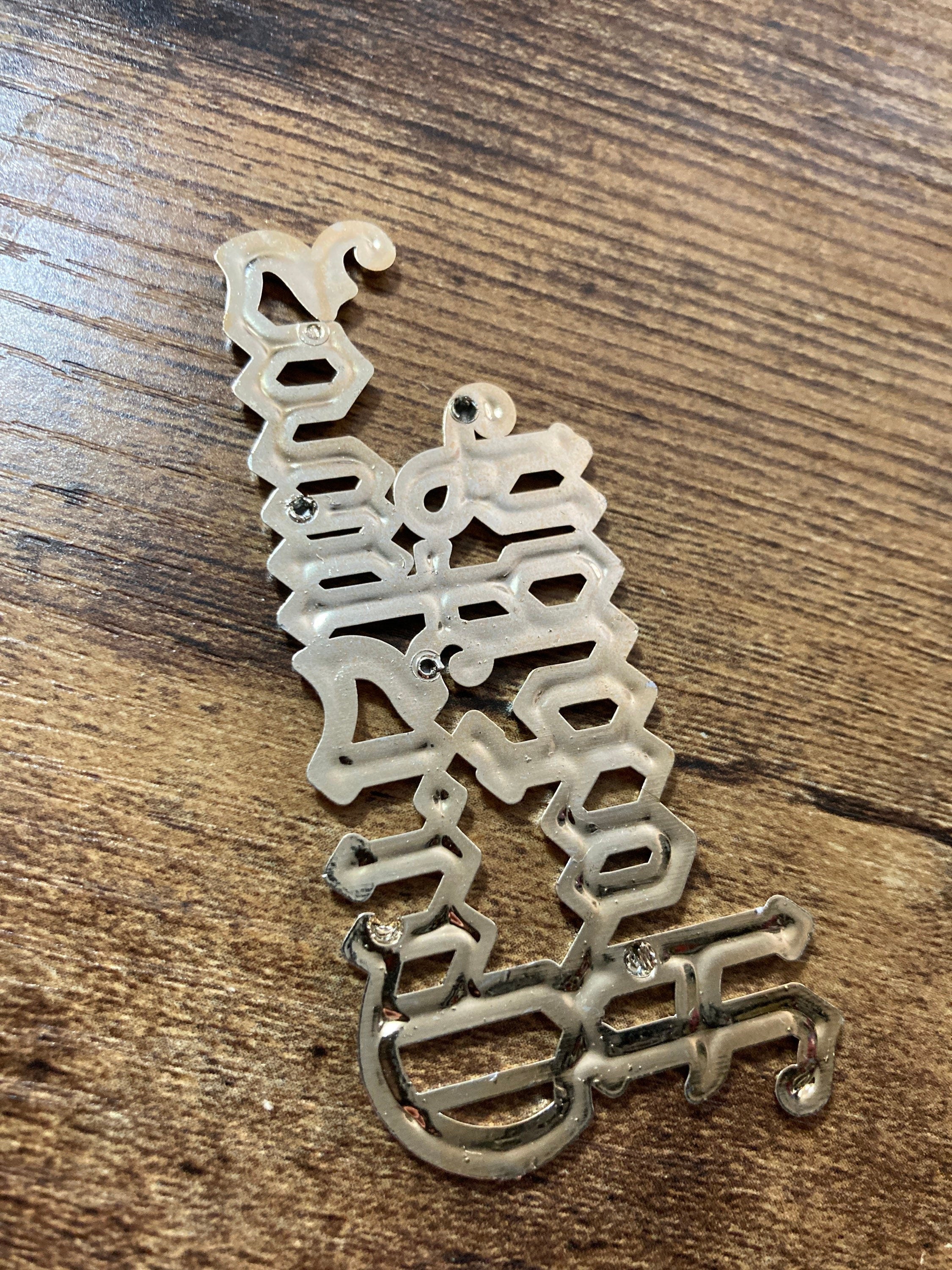 HAPPY CHRISTMAS gold plastic cake topper decoration