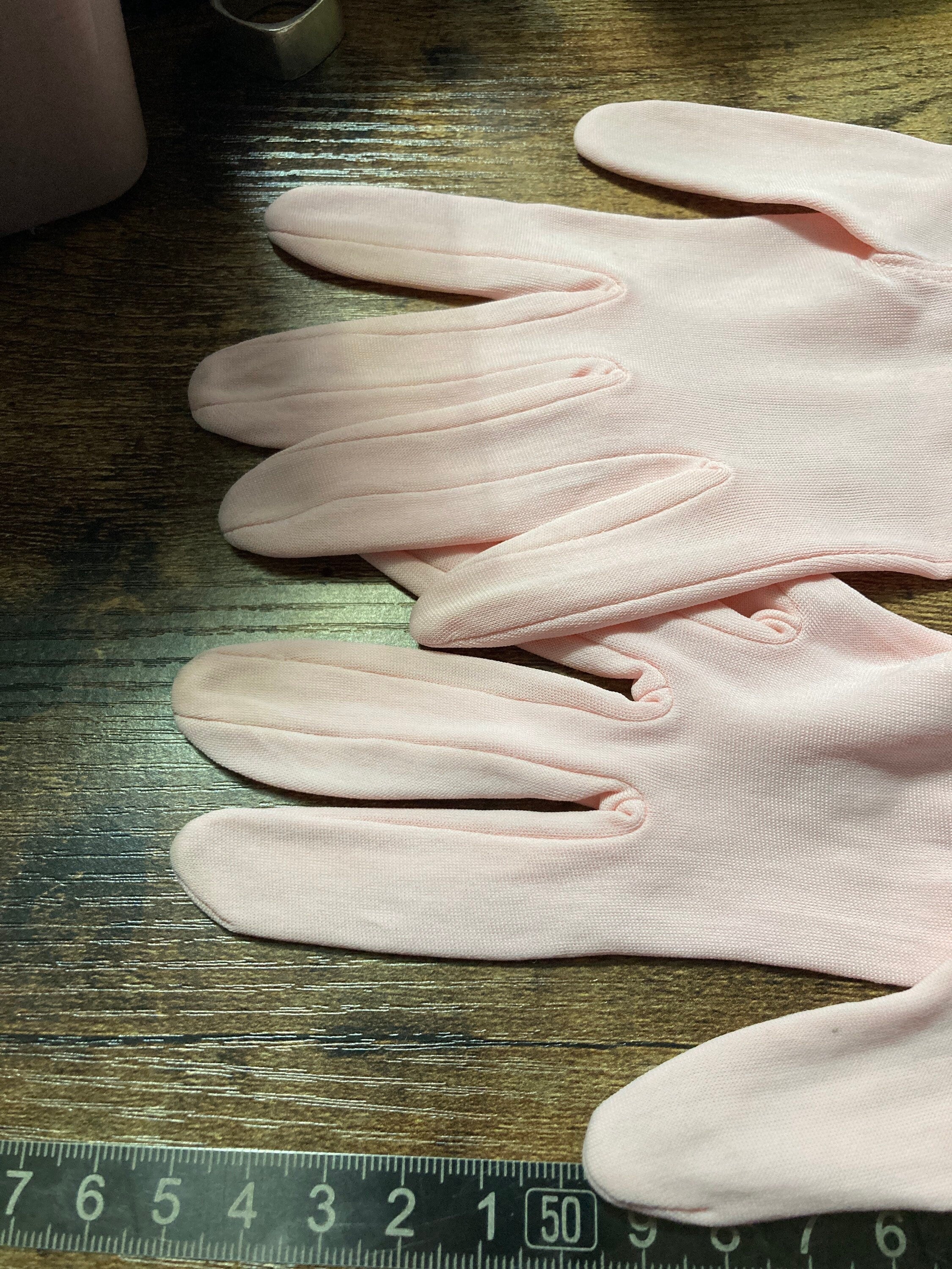 Pastel Pink Opera Gloves: Vintage Evening Wear, Button Detail