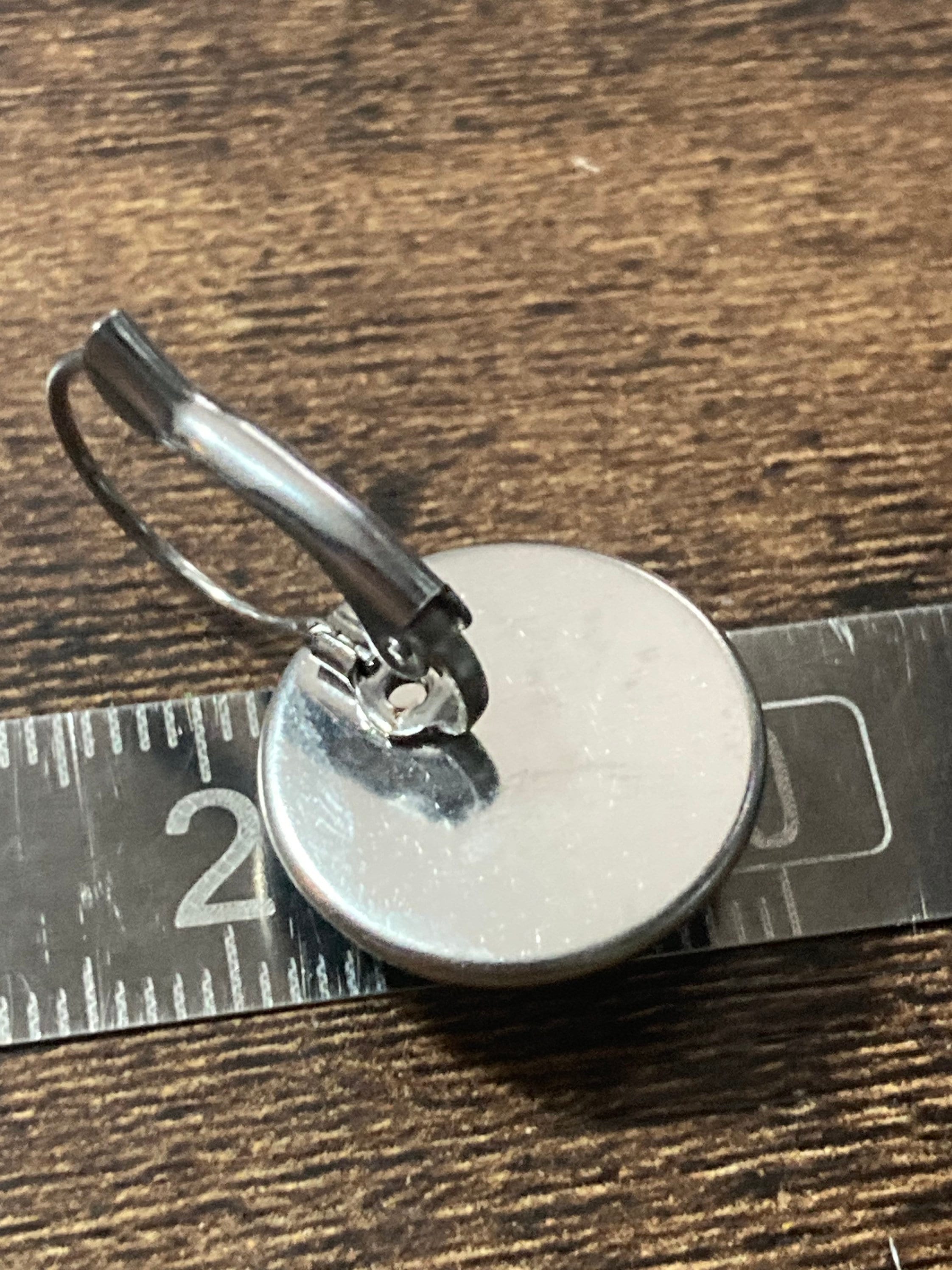 William Morris blue print earrings round glass cabochon 3cm drops