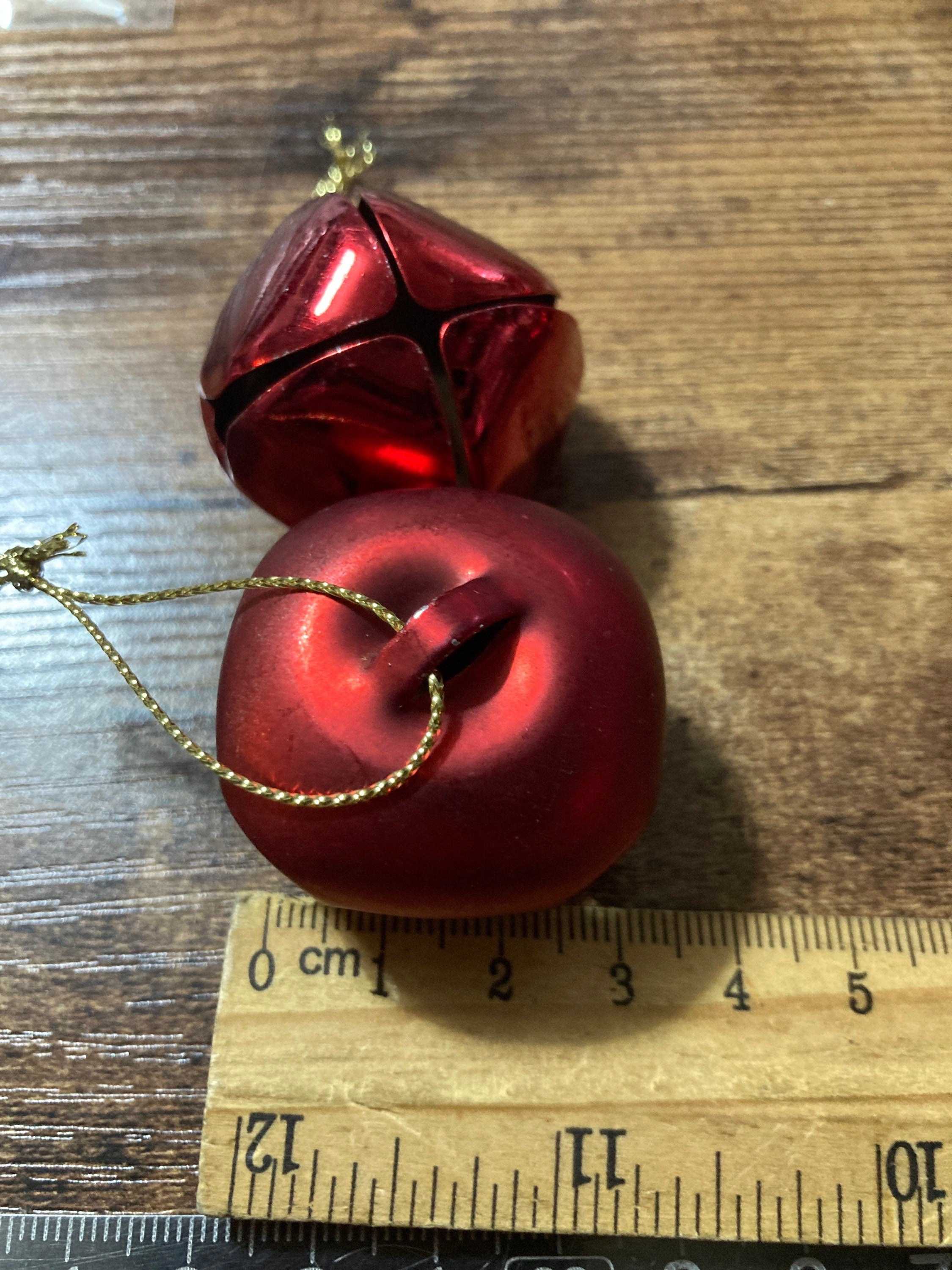 8 x large 3cm dark red Christmas metal bells jingle bells for Christmas craft