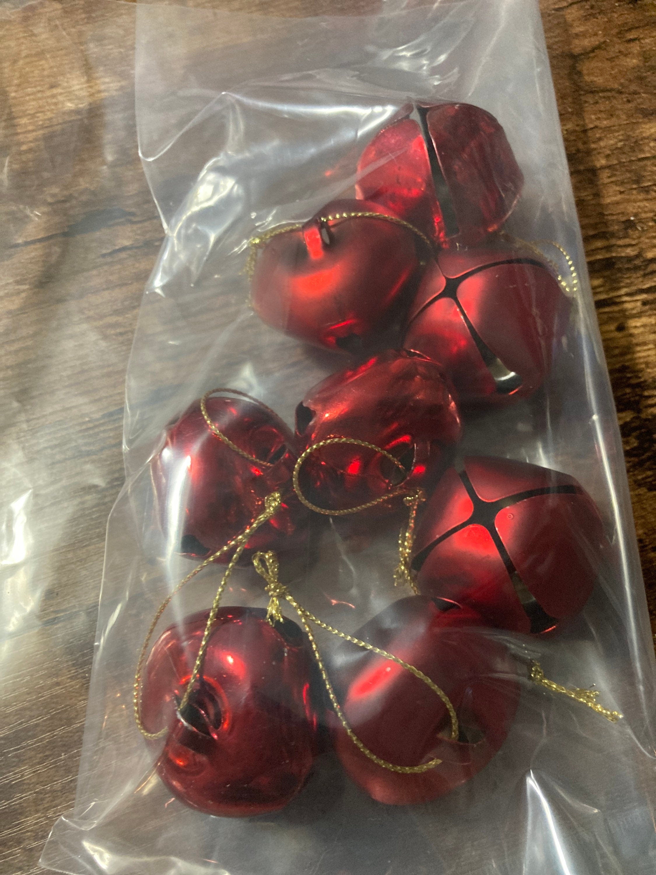 8 x large 3cm dark red Christmas metal bells jingle bells for Christmas craft