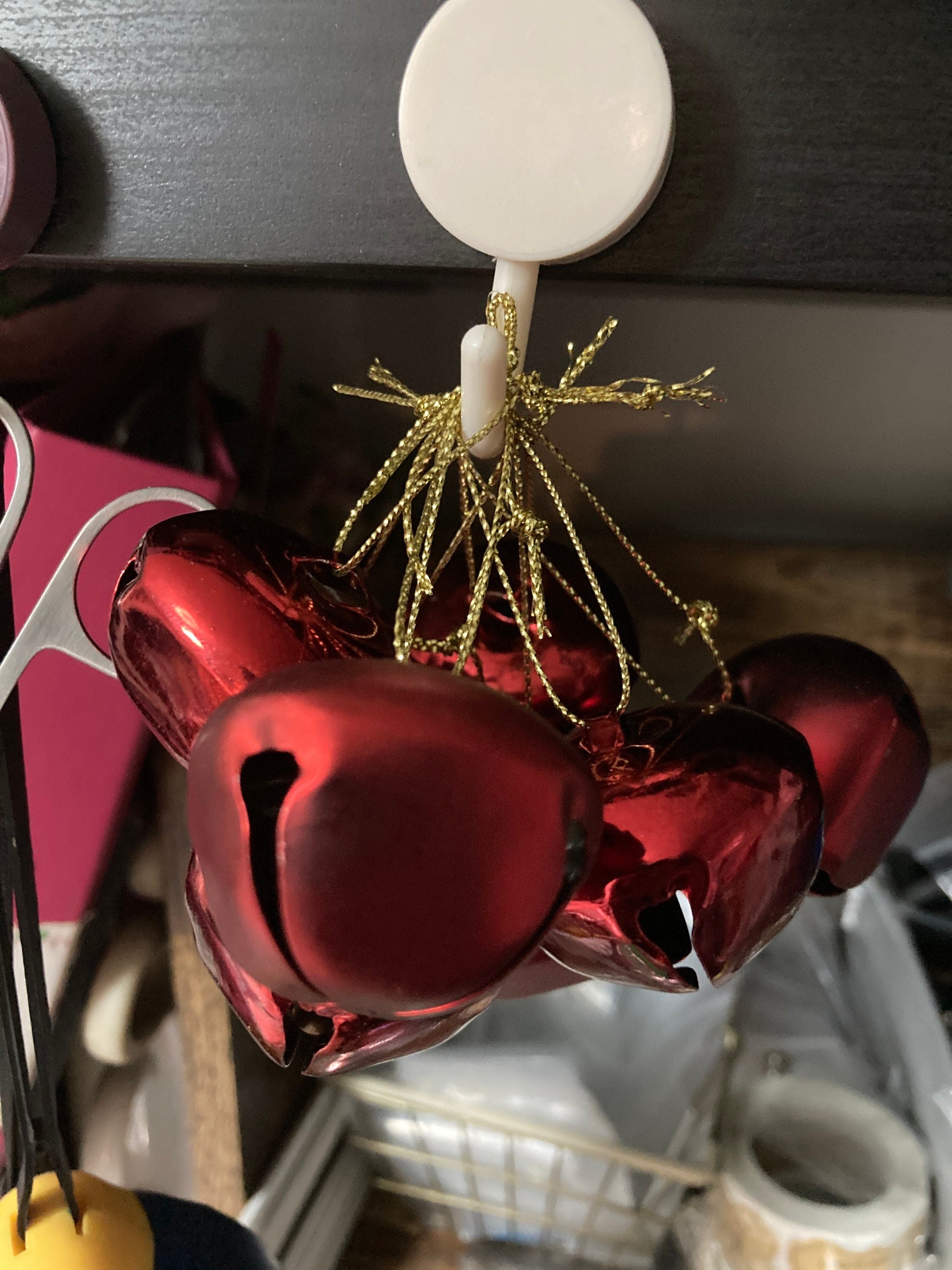 8 x large 3cm dark red Christmas metal bells jingle bells for Christmas craft