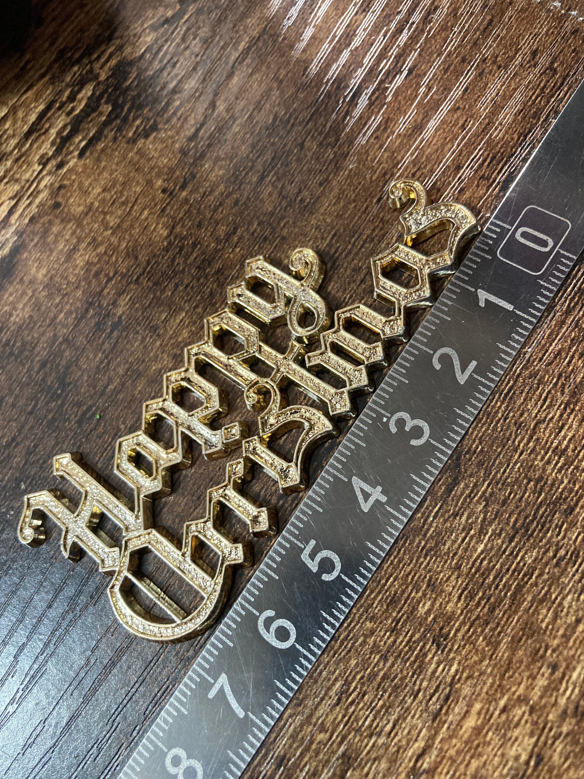 HAPPY CHRISTMAS gold plastic cake topper decoration