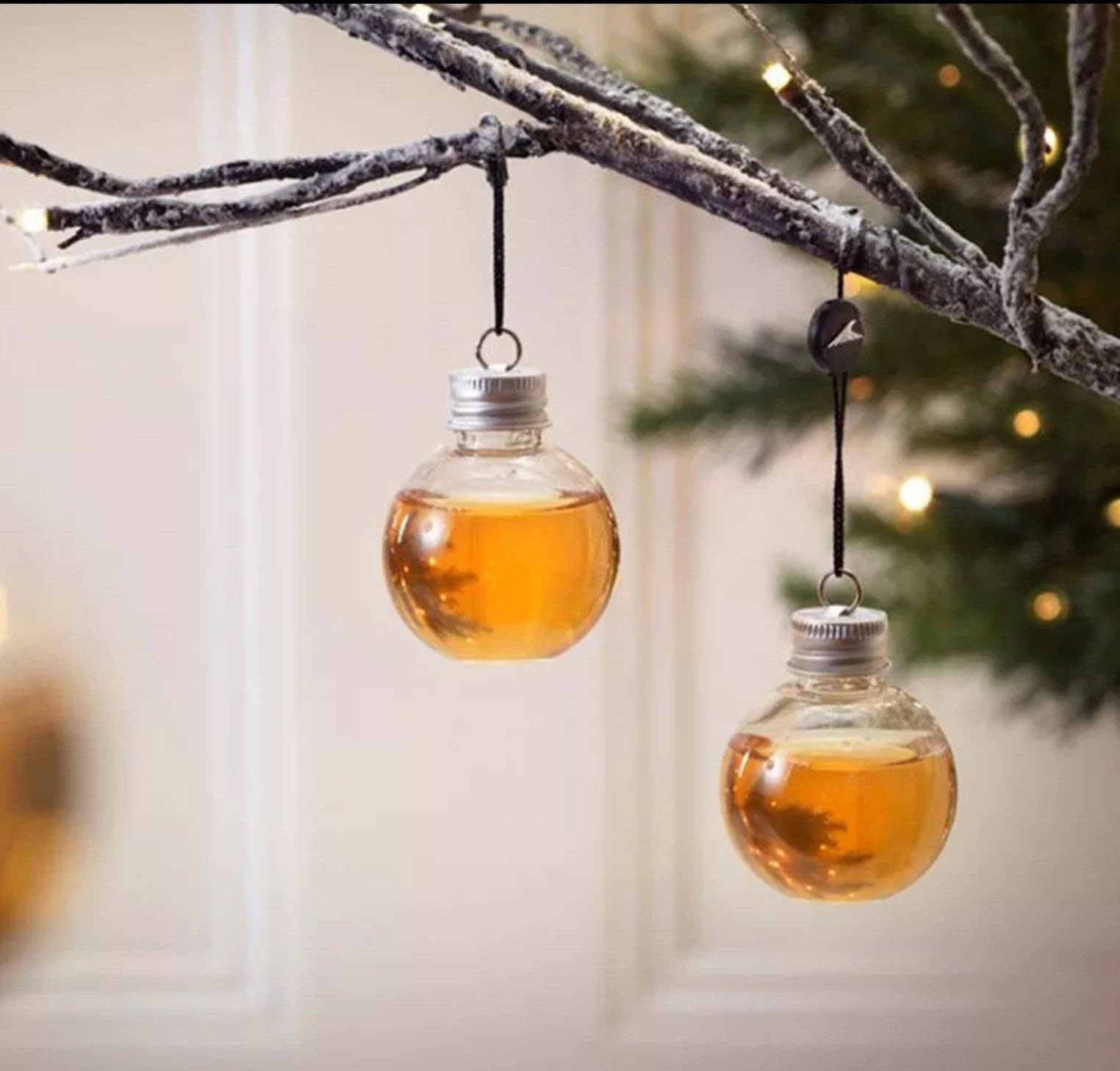 Booze Balls: 6 Fillable Christmas Baubles, 100ml Plastic Ornaments