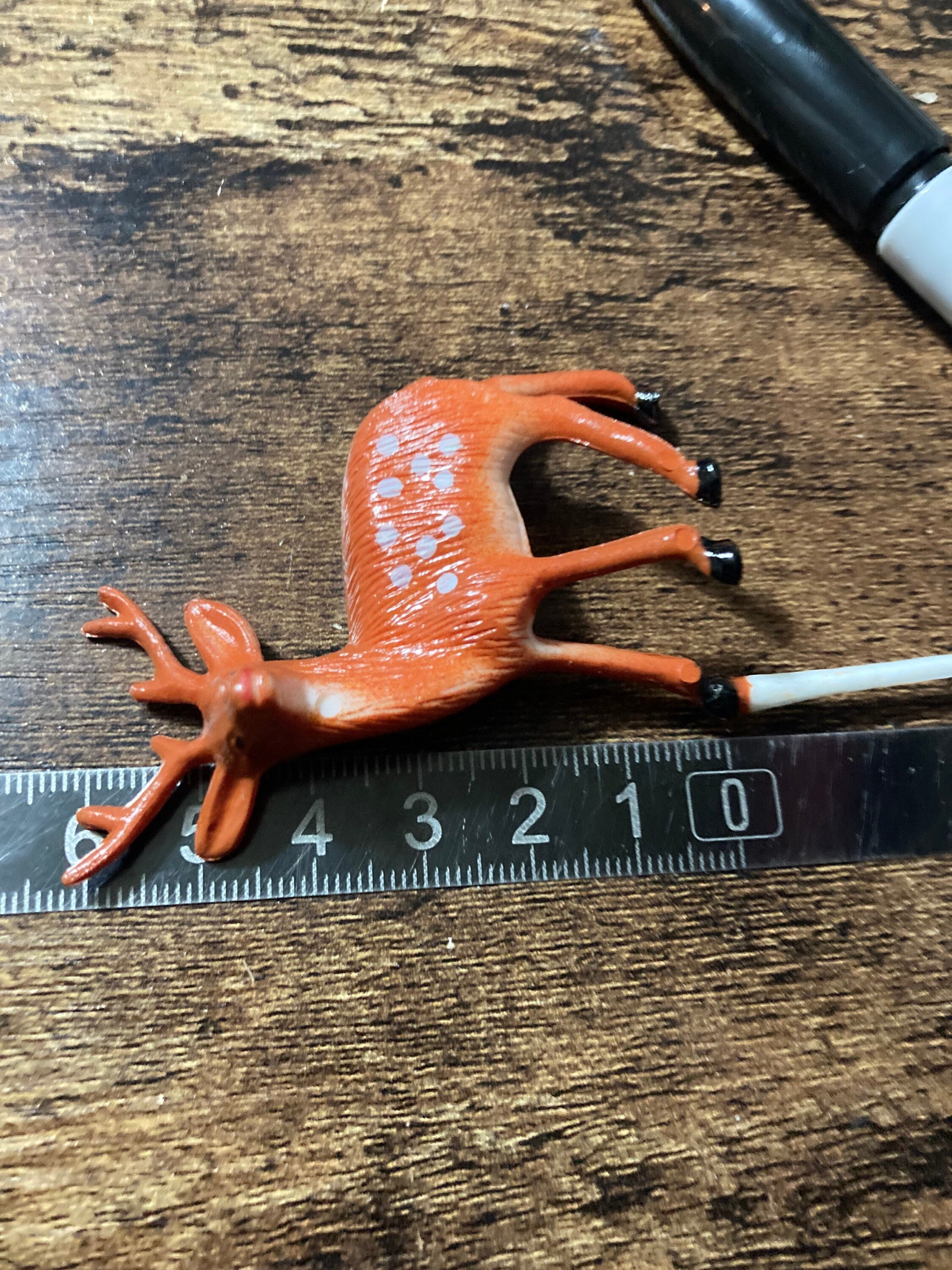 Mini Brown deer cake topper decoration for Christmas reusable plastic