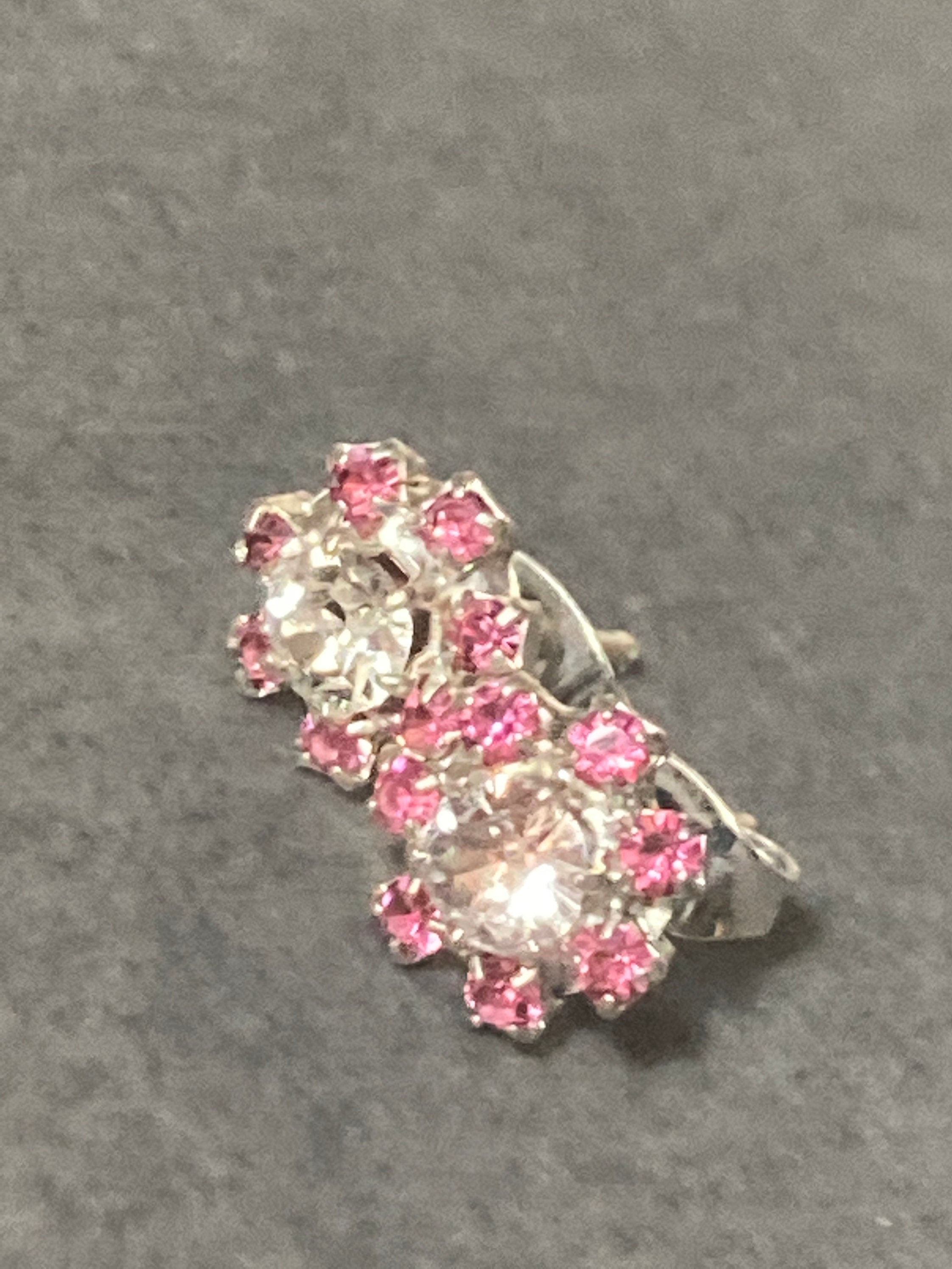 Small 6mm diamanté stud earrings pink