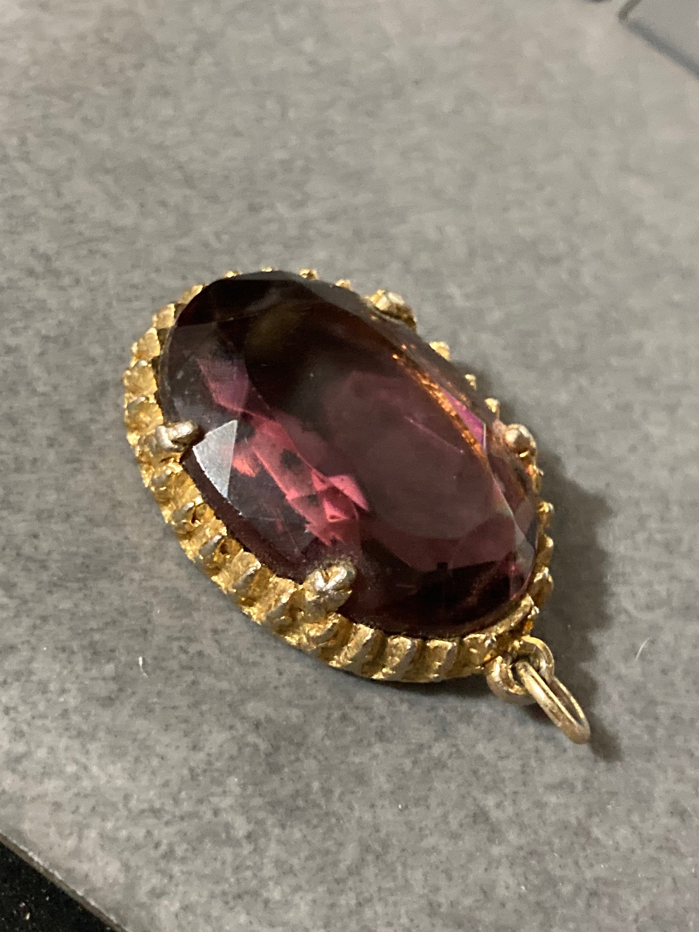 Vintage Modernist purple glass 1970s pendant