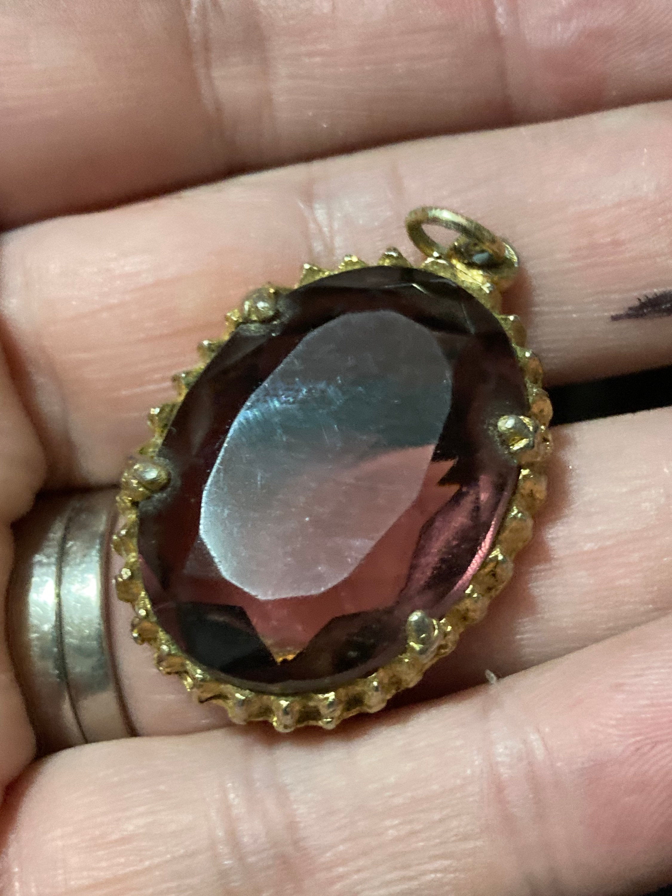 Vintage Modernist purple glass 1970s pendant