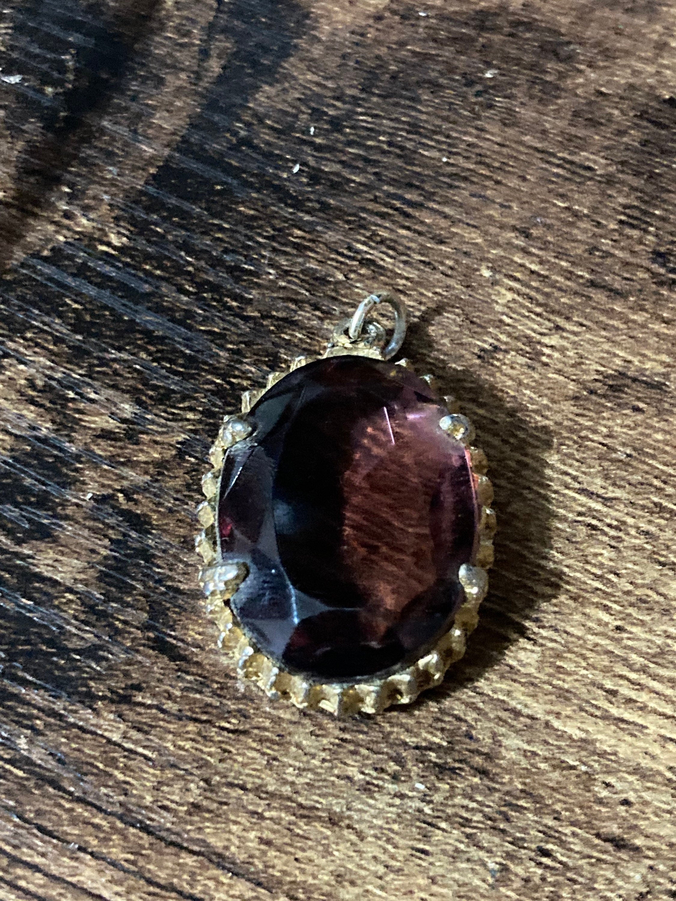 Vintage Modernist purple glass 1970s pendant