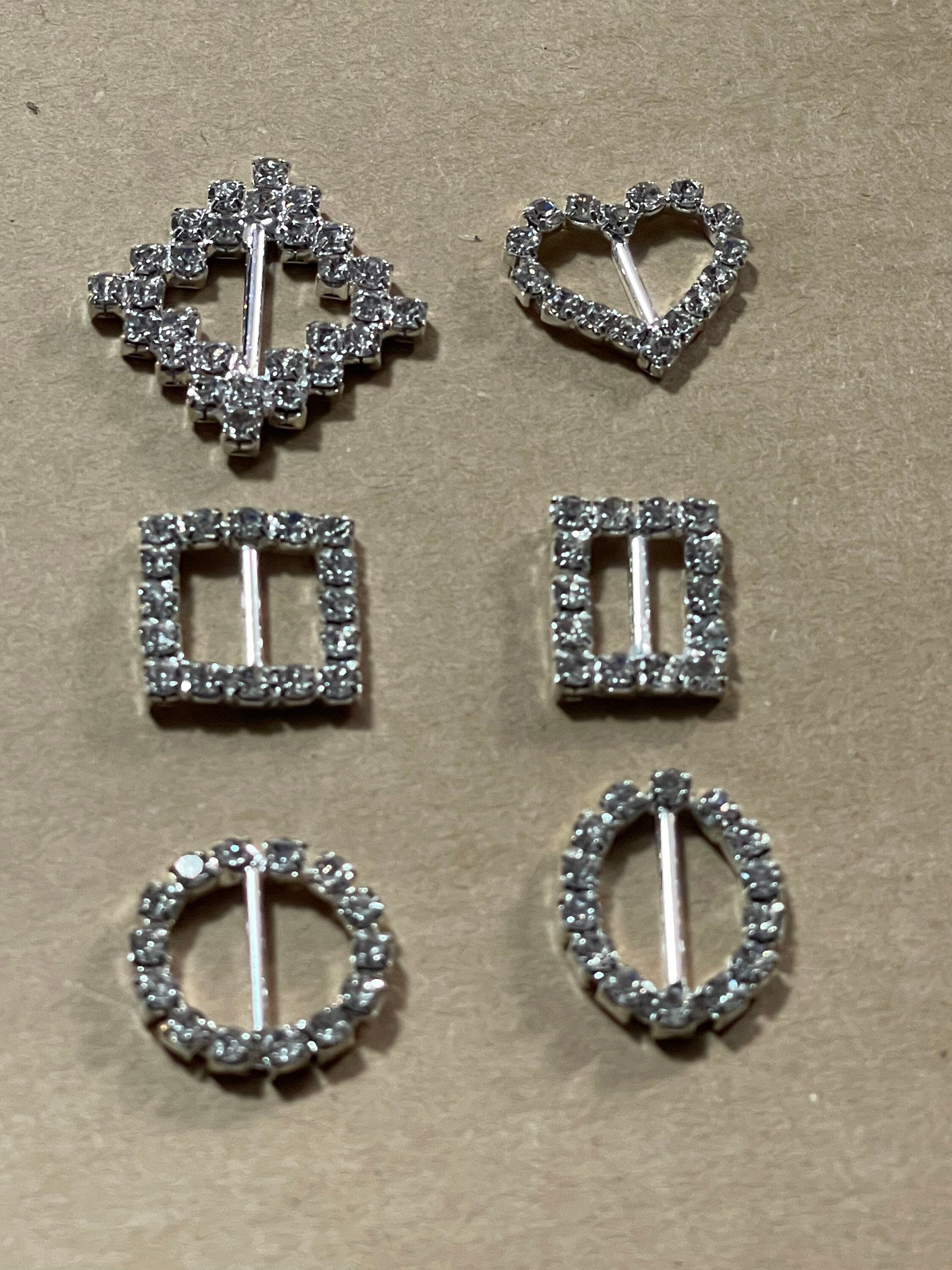 Miniature diamanté belt buckles various sizes