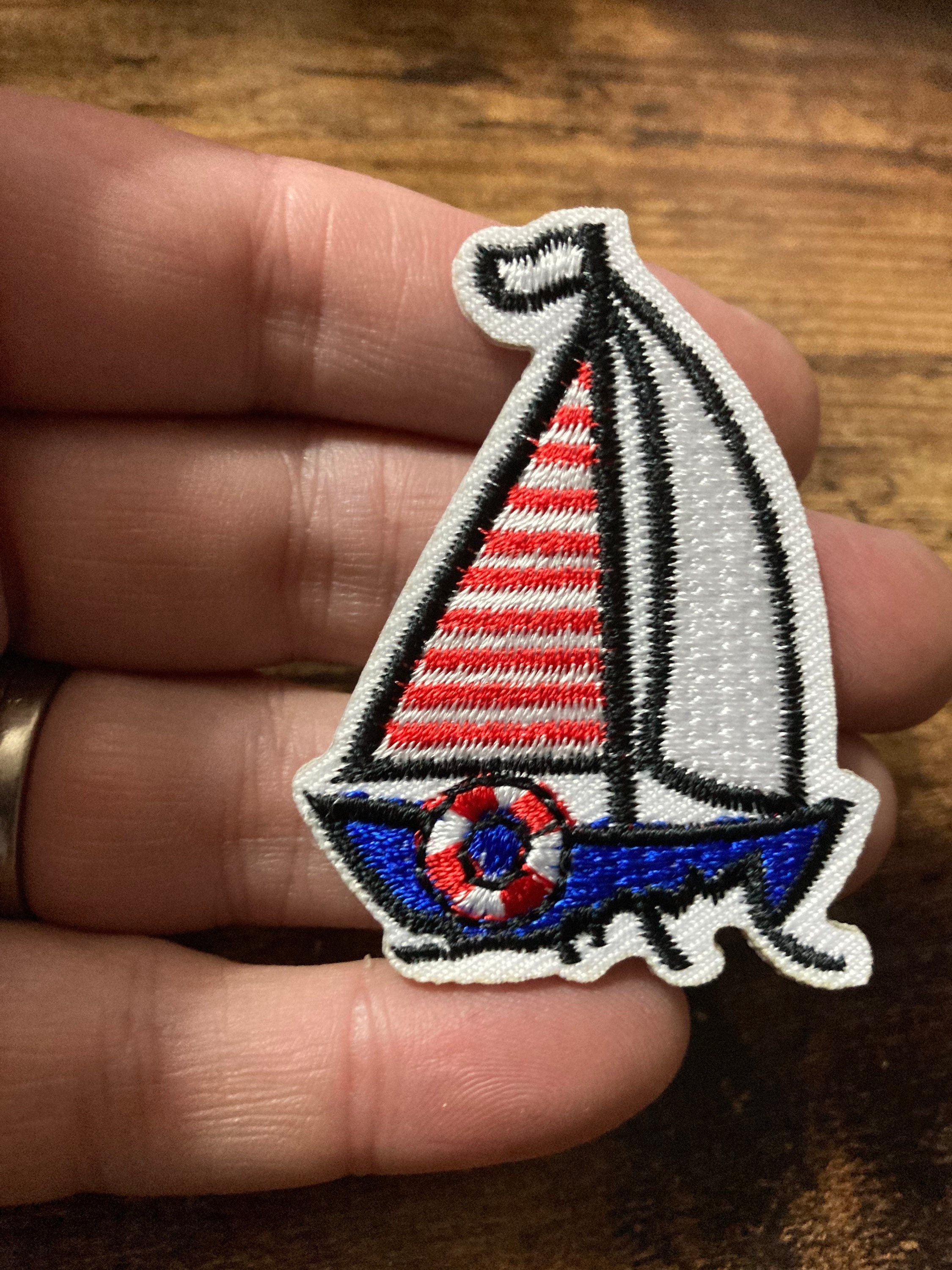 Iron On Nautical sailing boat Patch craft appliqué