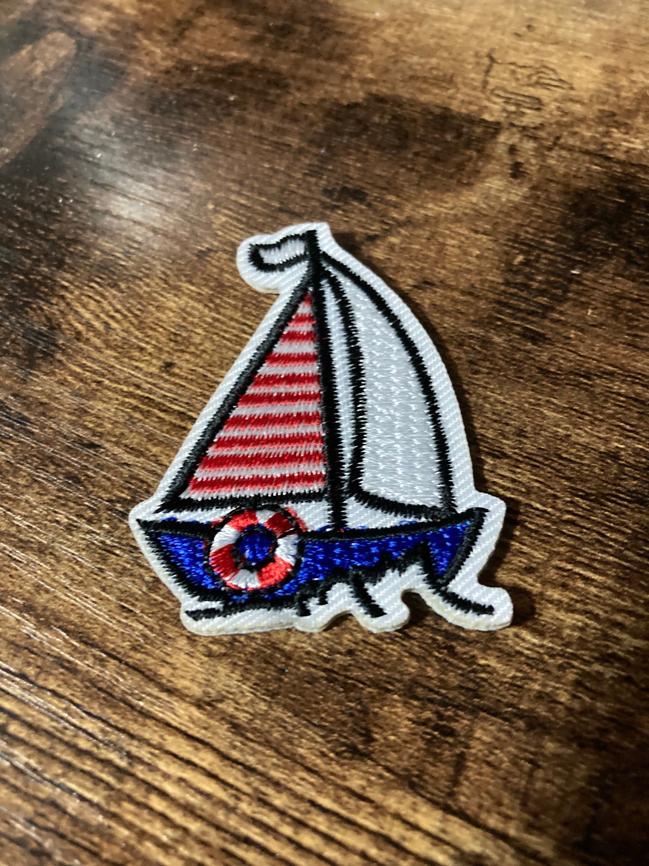 Iron On Nautical sailing boat Patch craft appliqué