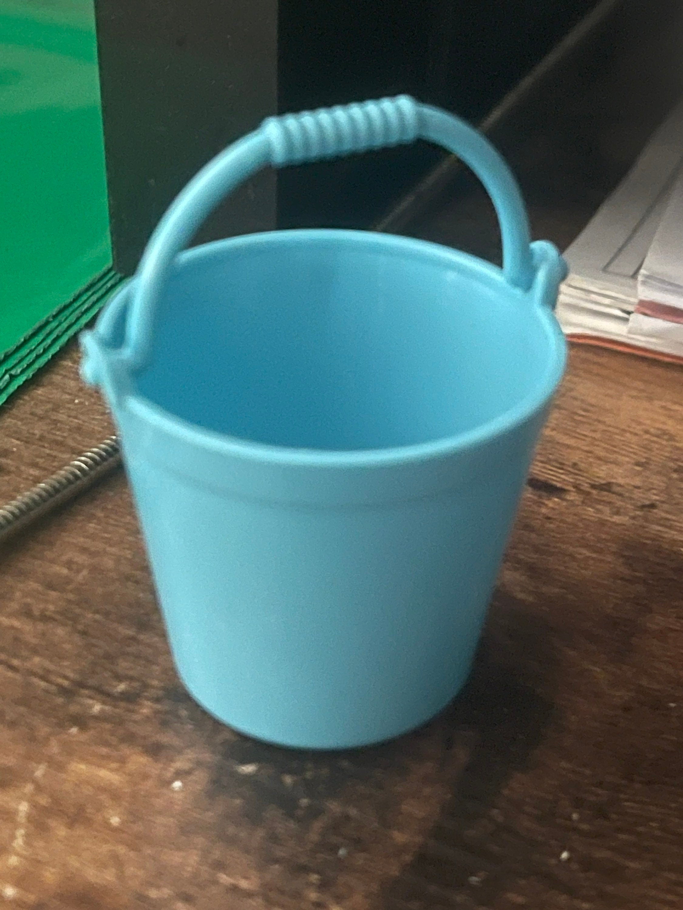 Miniature blue plastic bucket cake topper decoration dolls house craft mini Easter eggs