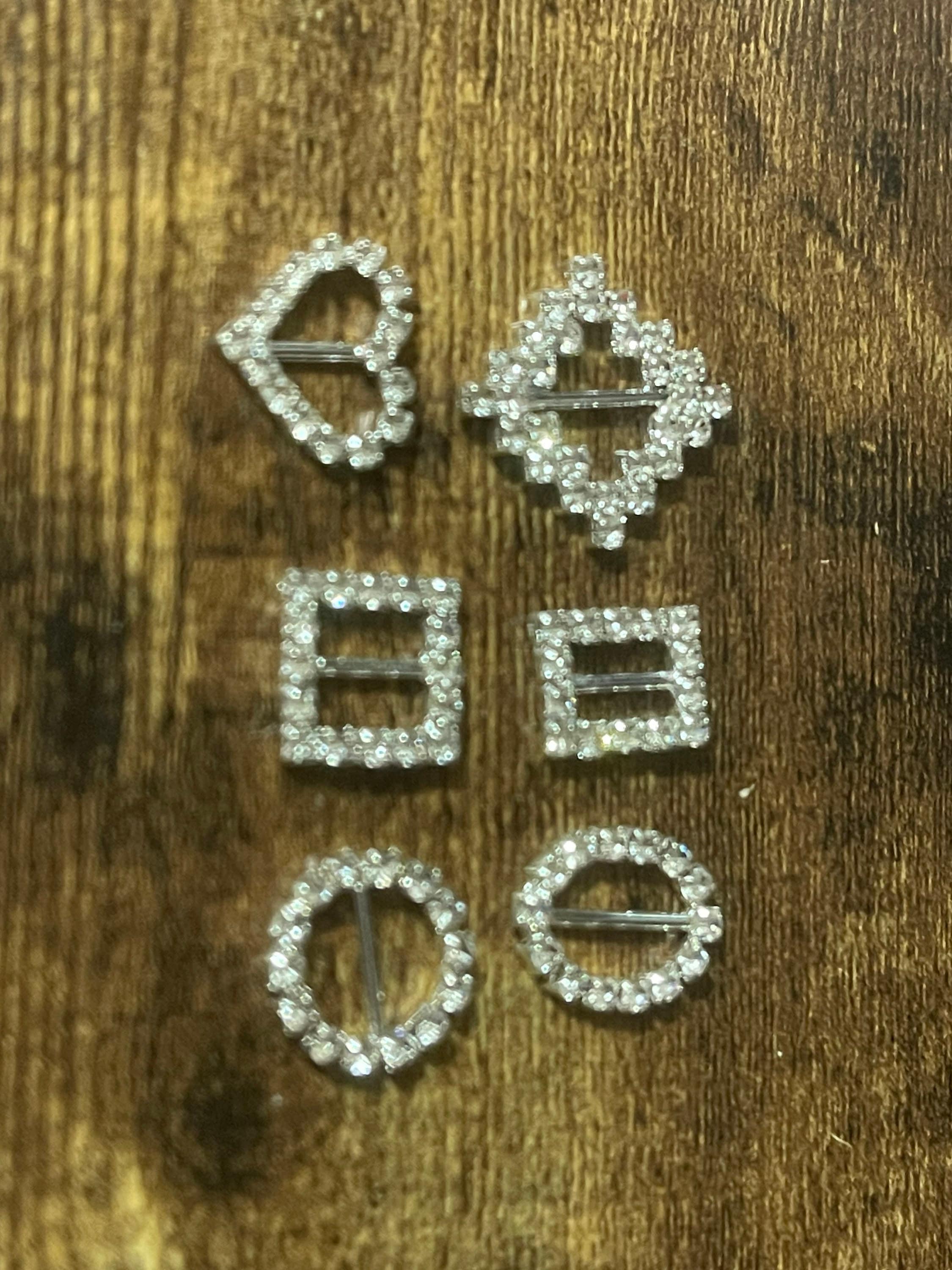 Miniature diamanté belt buckles various sizes