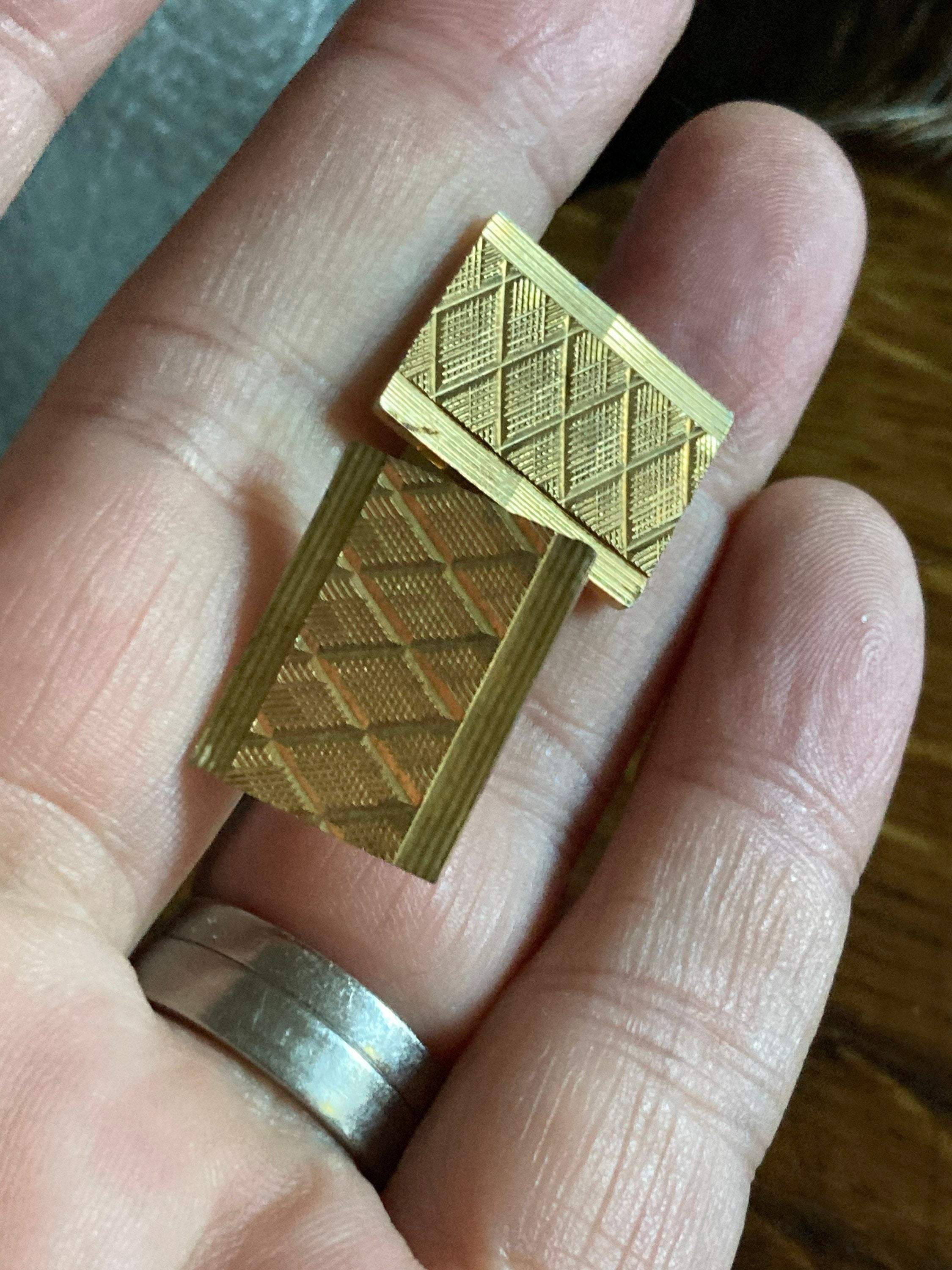 Brutalist 1970s modernist men’s statement gold tone cufflinks