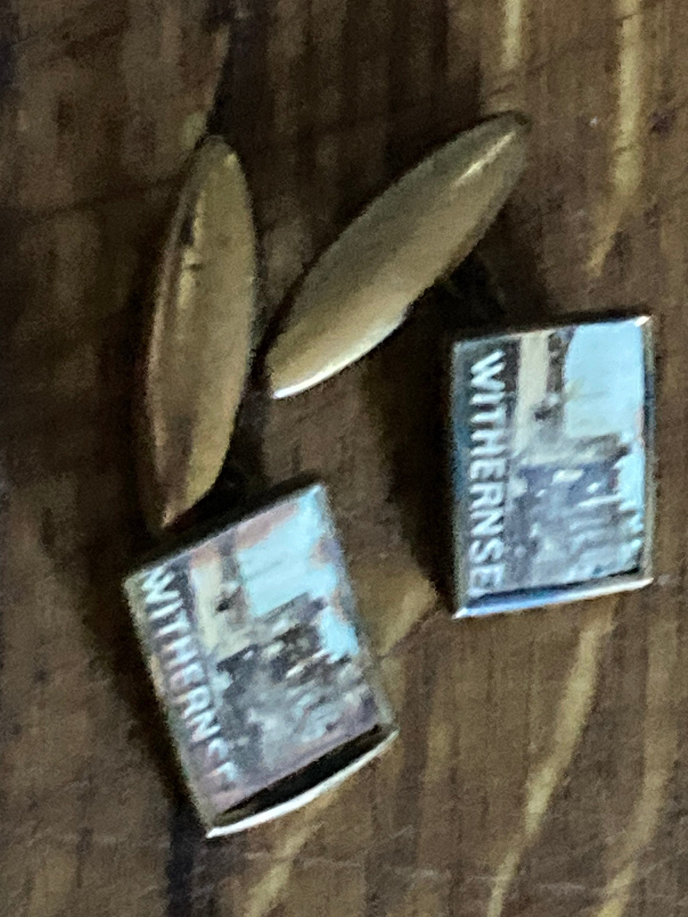 Vintage withernsea chain link souvenir gold tone plain cufflinks