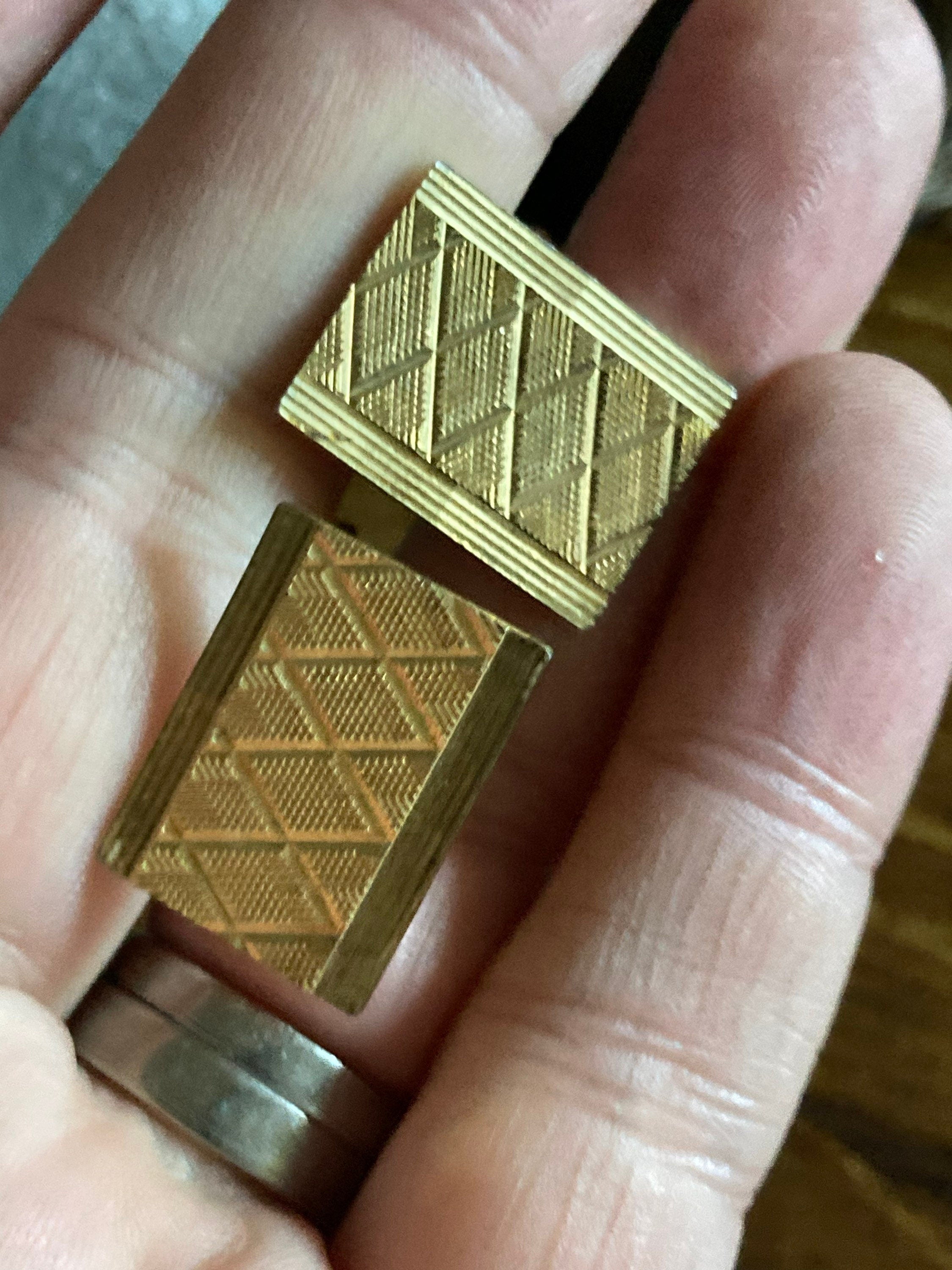 Brutalist 1970s modernist men’s statement gold tone cufflinks