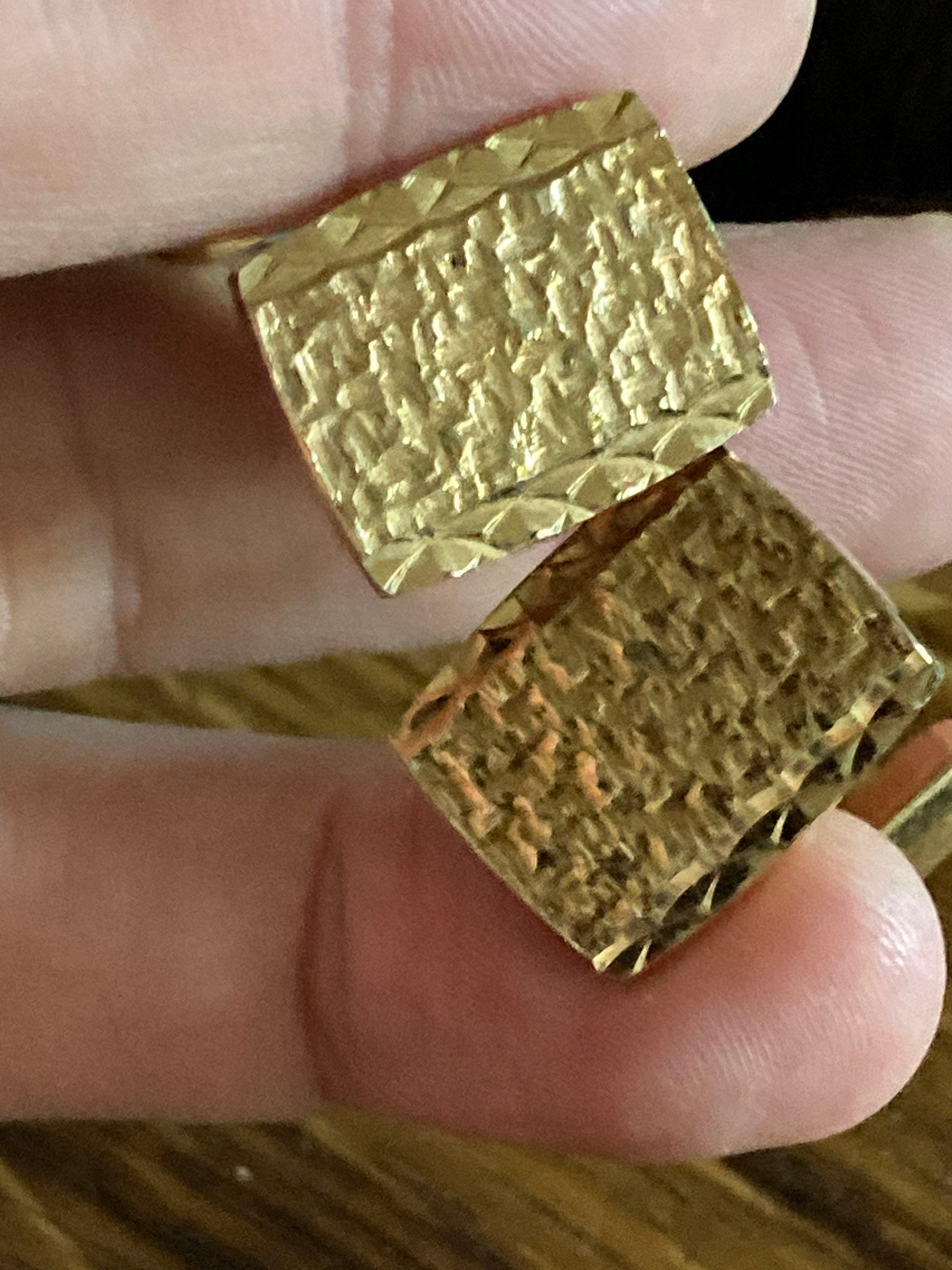 Brutalist 1970s modernist men’s statement gold tone cufflinks