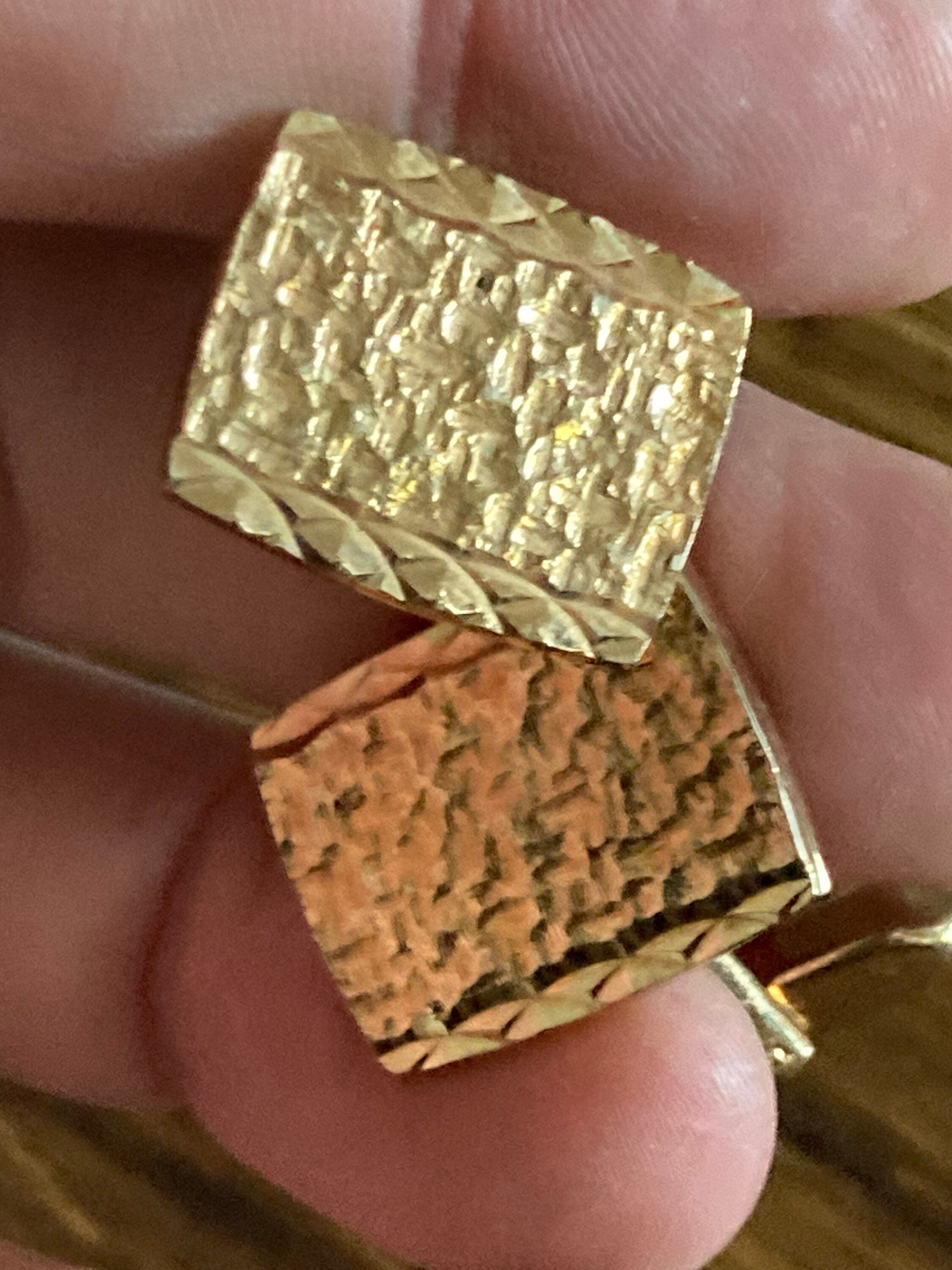 Brutalist 1970s modernist men’s statement gold tone cufflinks