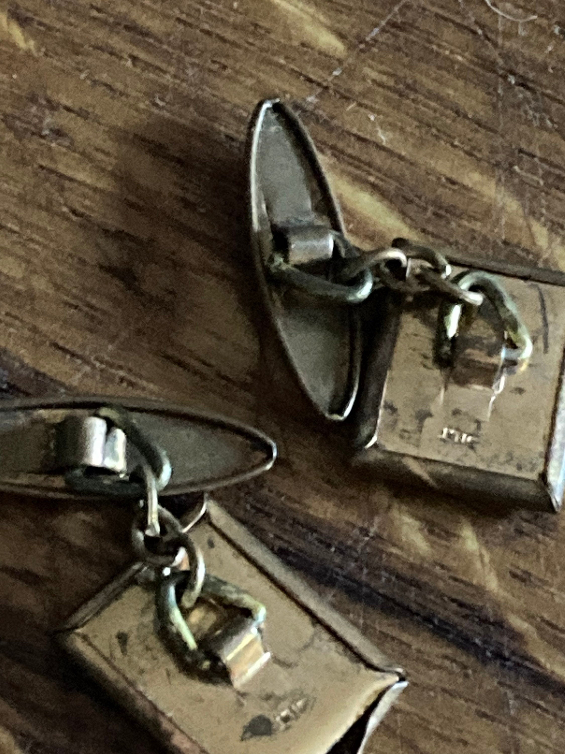 Vintage withernsea chain link souvenir gold tone plain cufflinks