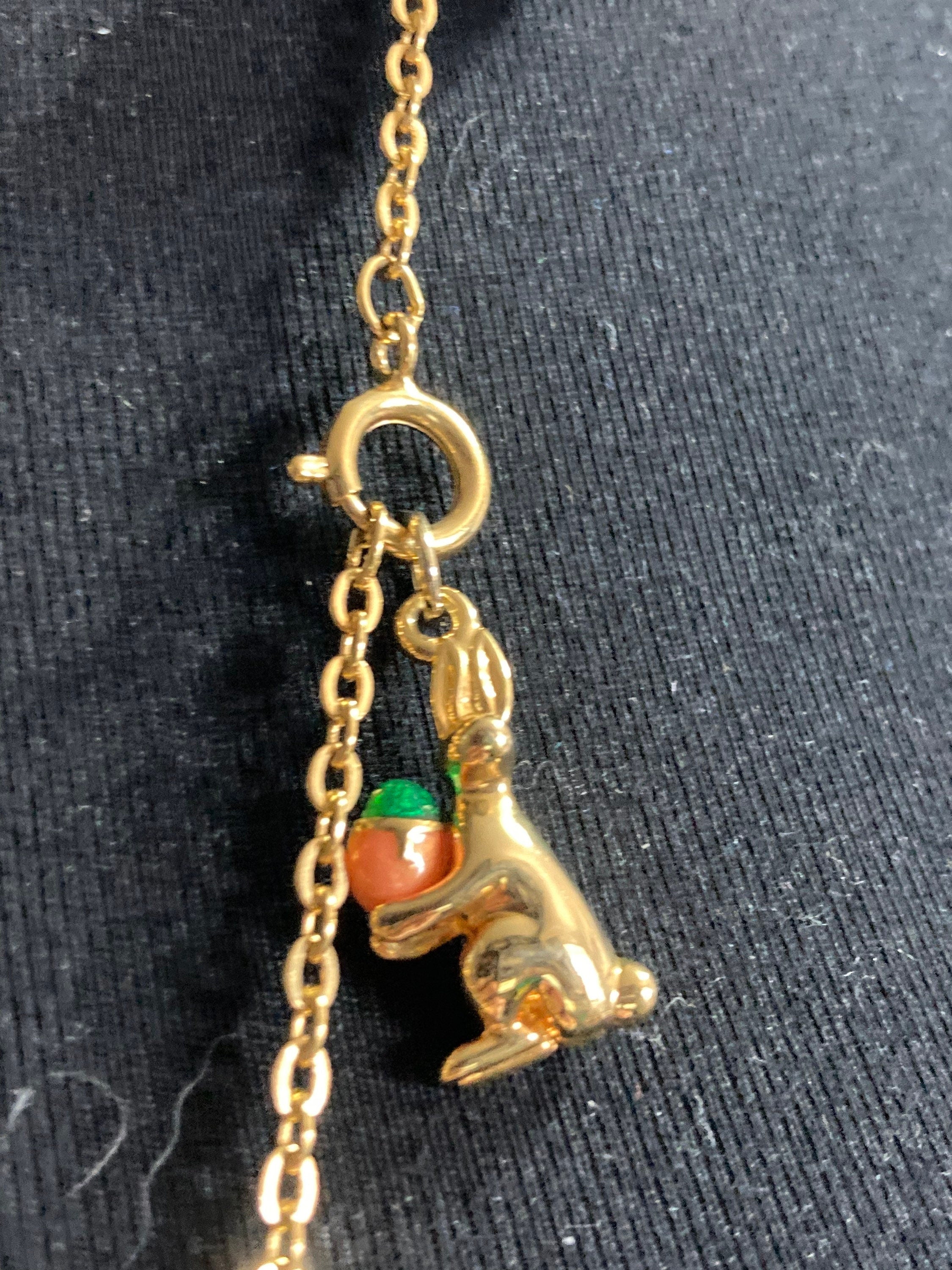 Joan Rivers Faberge egg inspired pendant charm necklace, signed