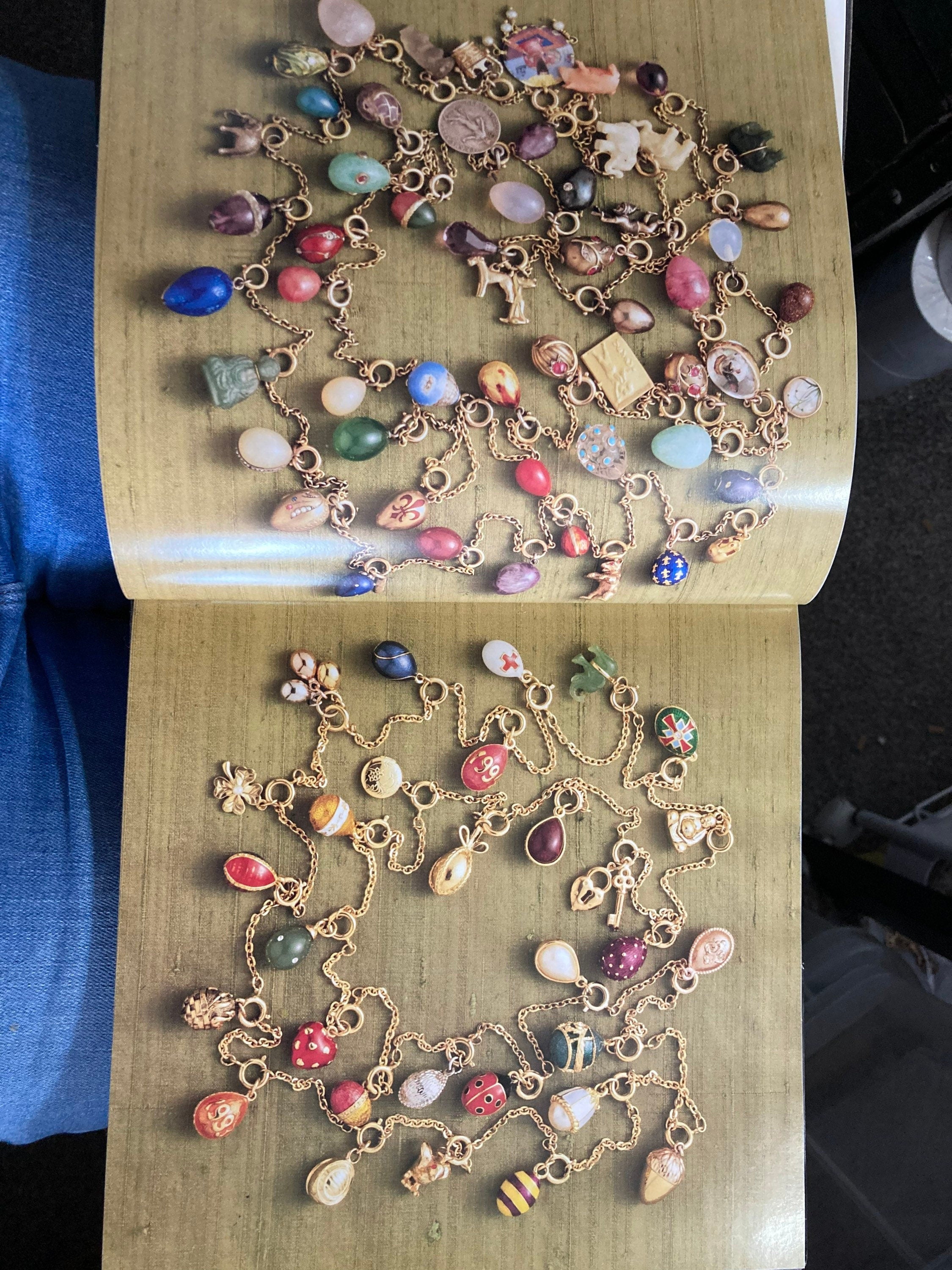 Joan Rivers Faberge egg inspired pendant charm necklace, signed