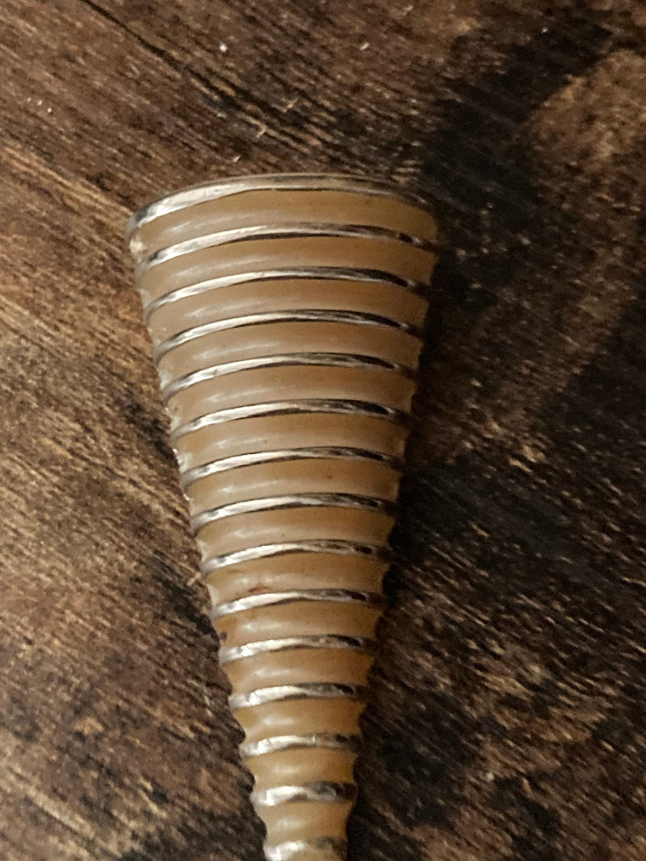 1 x Art Deco Geometric brown beige silver rubbed glass Dress Clip