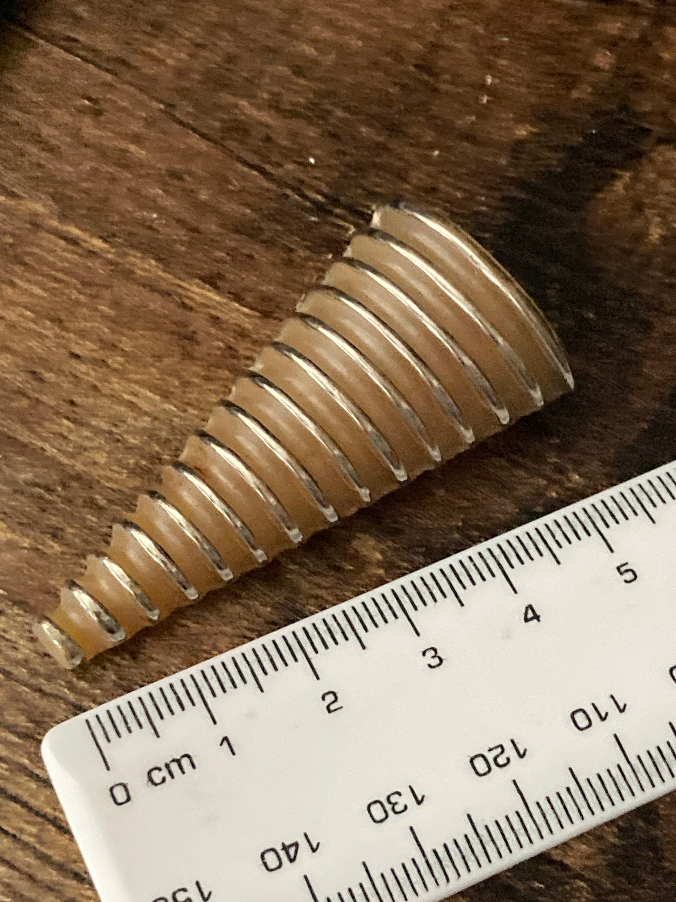 1 x Art Deco Geometric brown beige silver rubbed glass Dress Clip