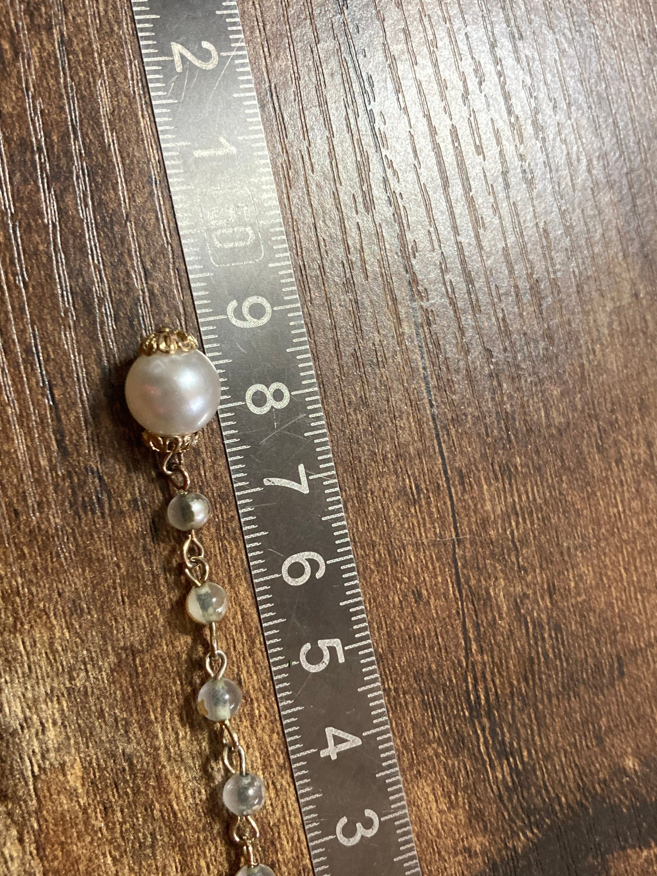 Vintage multi strand cream pearl choker necklace dainty