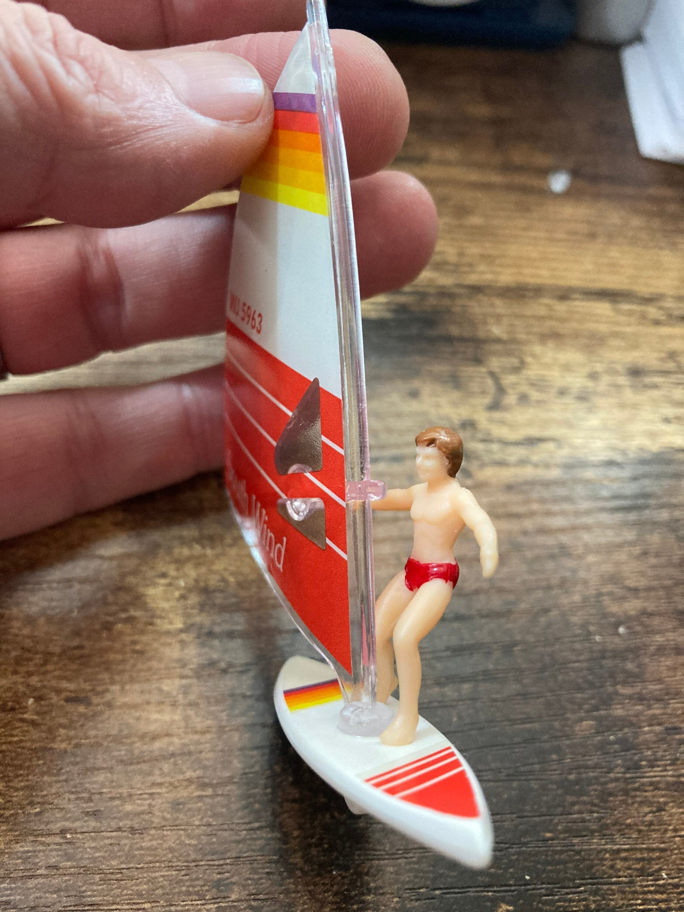 Retro windsurfer windsurfing cake topper plastic