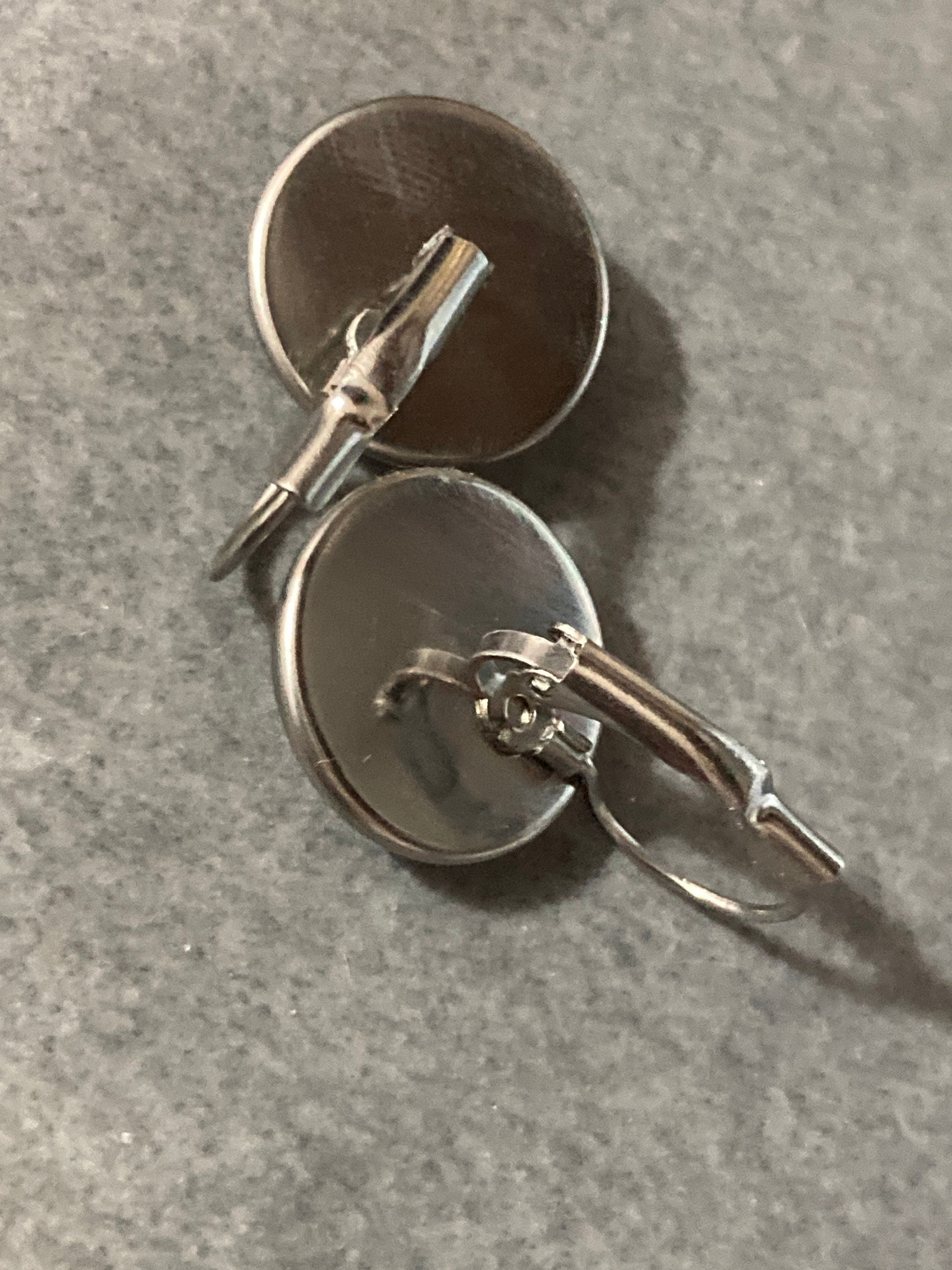 16mm Garden bird Robin redbreast stainless steel drop earrings silver