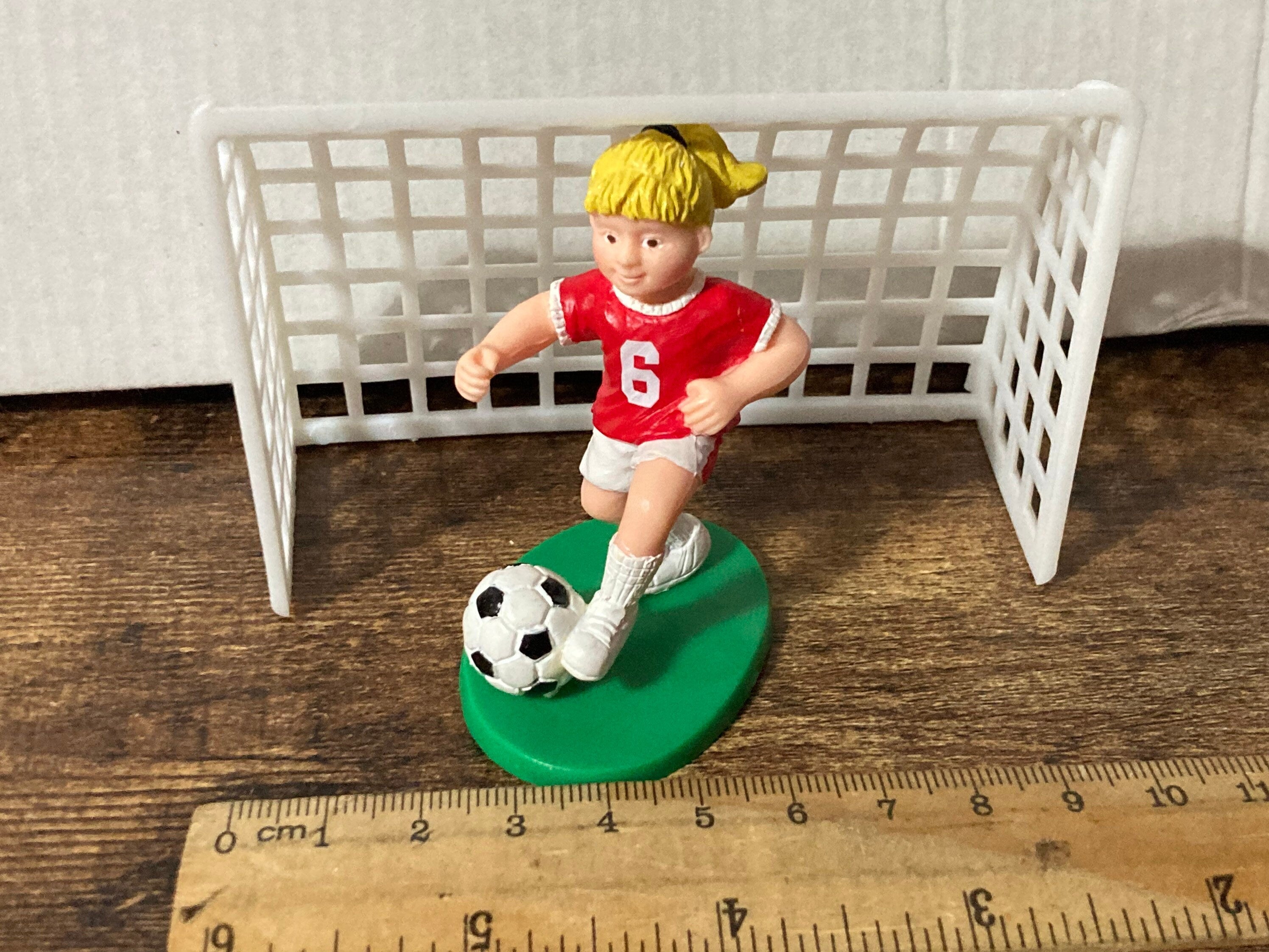 Women’s girls football cake topper decoration player and goal lionesses ladies soccer