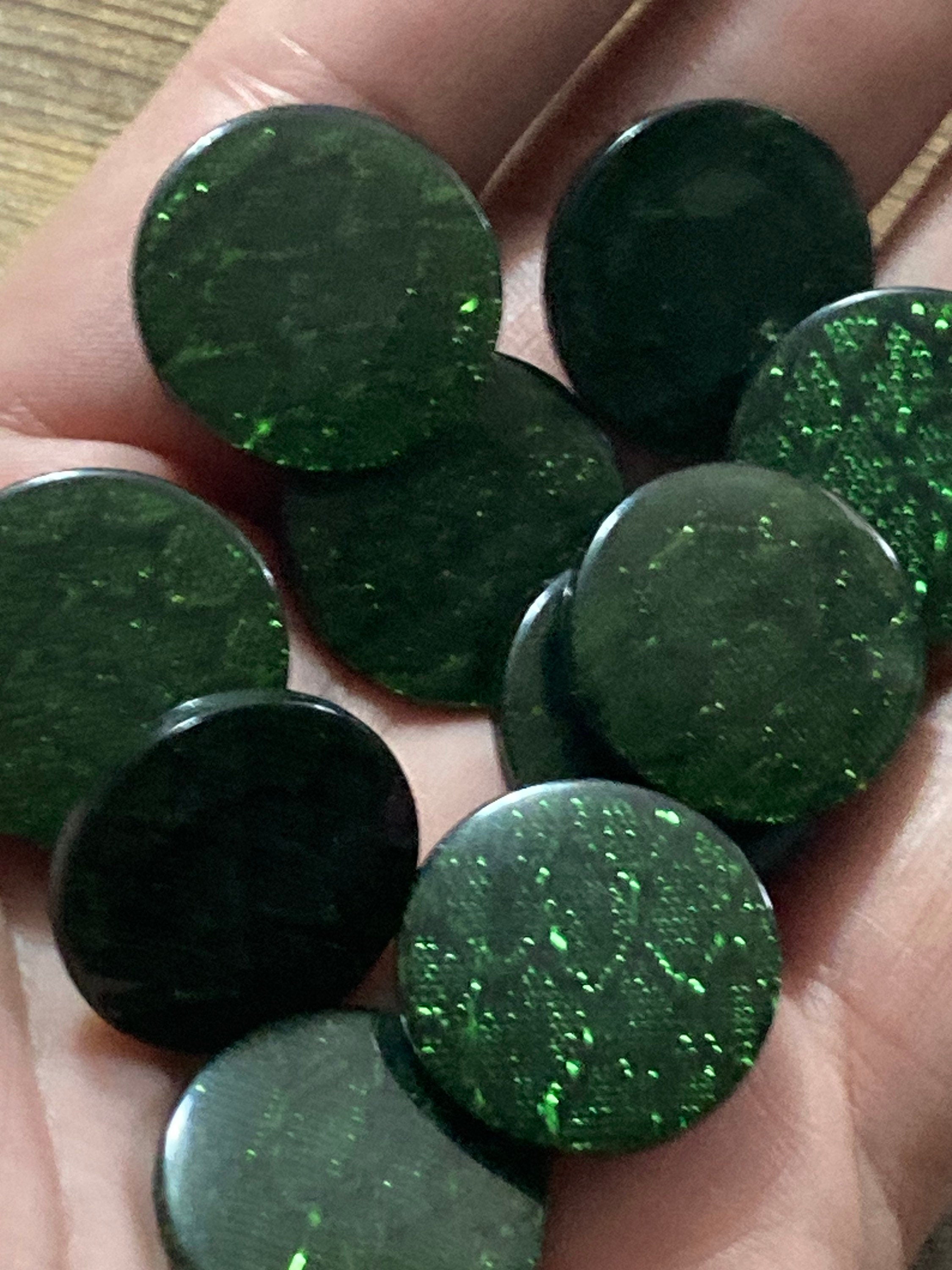 22mm plastic dark green buttons, 10 piece snake print