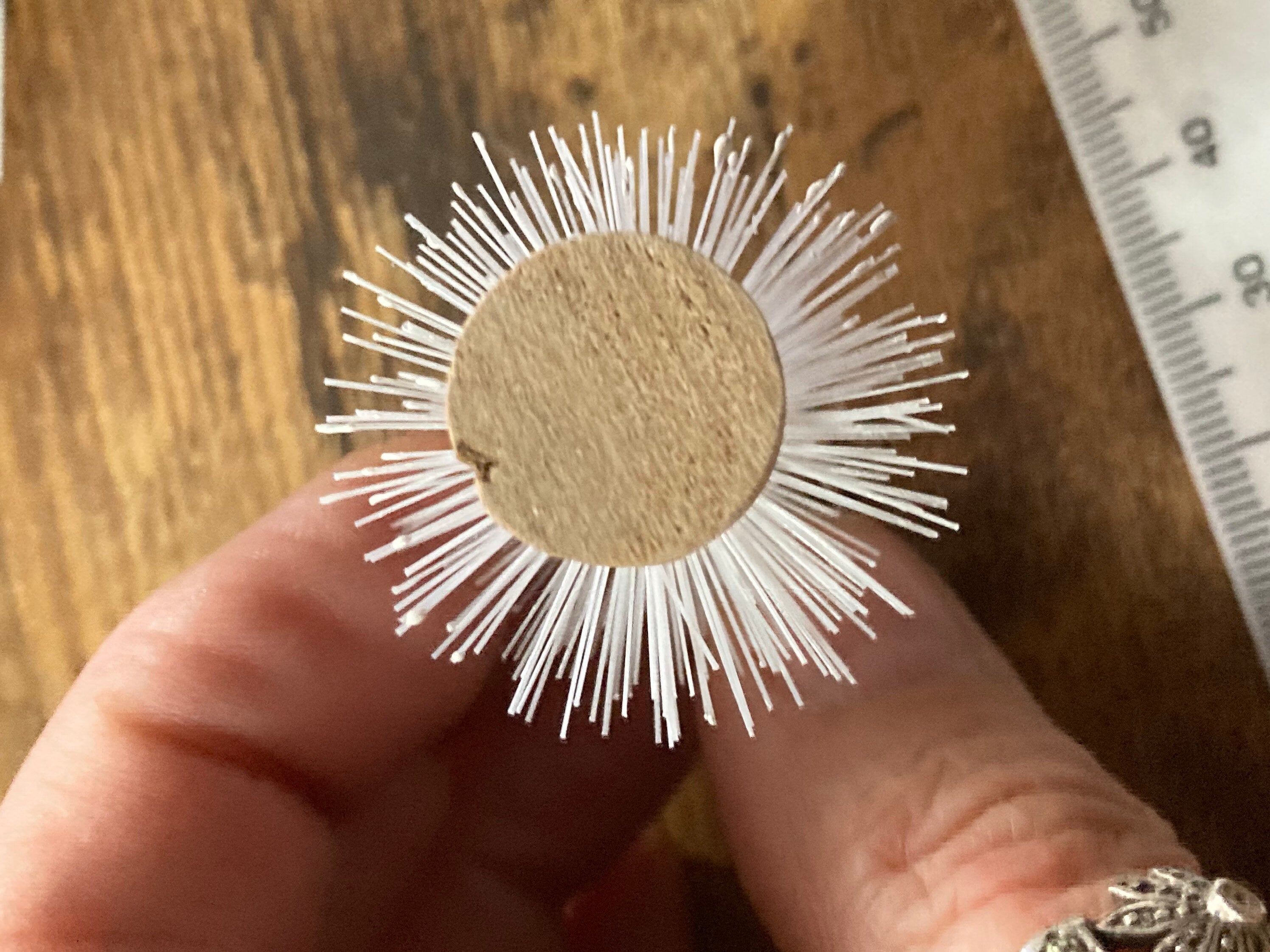 White Bristle Brush Christmas Trees: Miniature Cake Toppers, Craft (5 Pieces, 6cm)