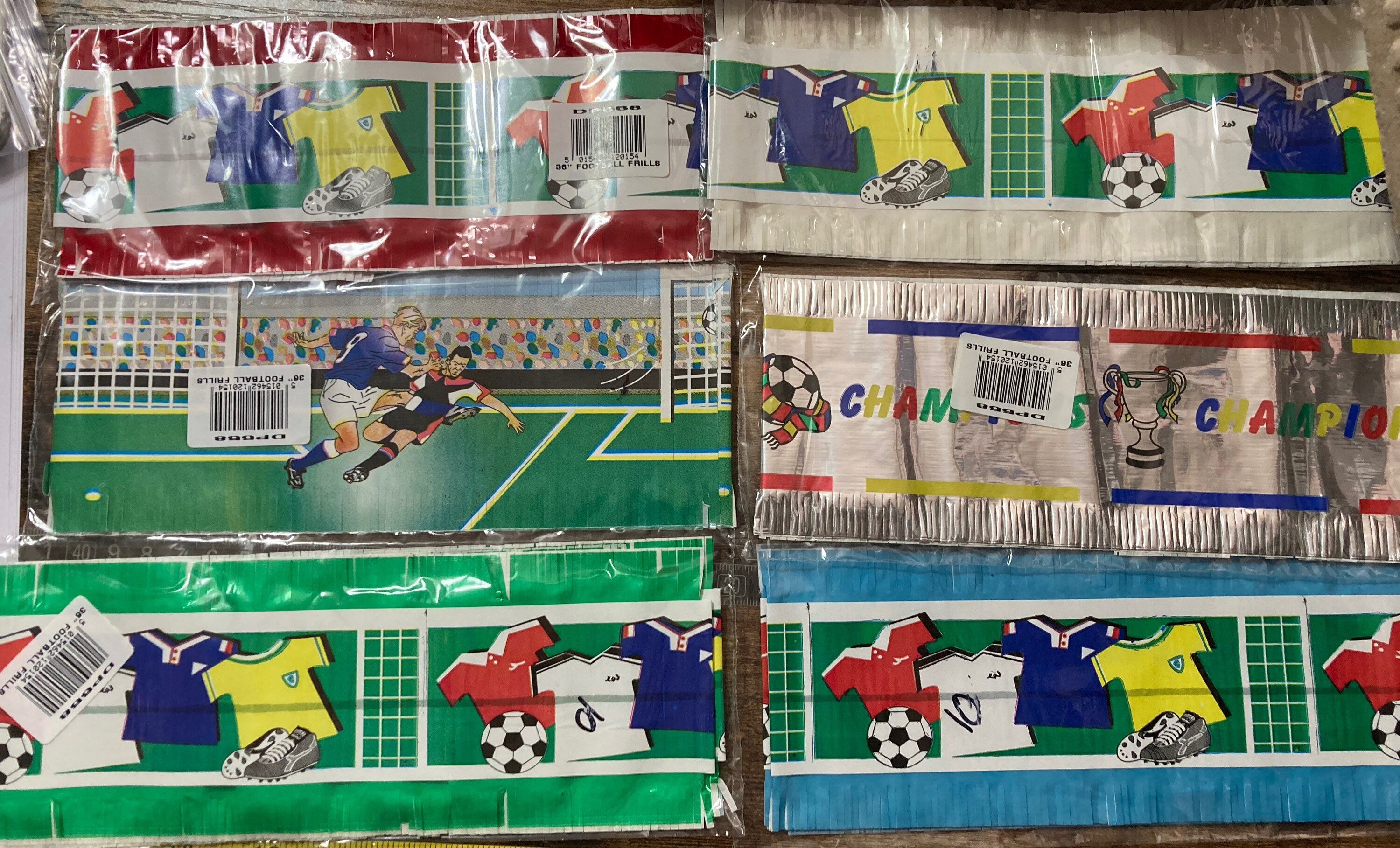 football paper cake frills, six designs birthday Father’s Day sports