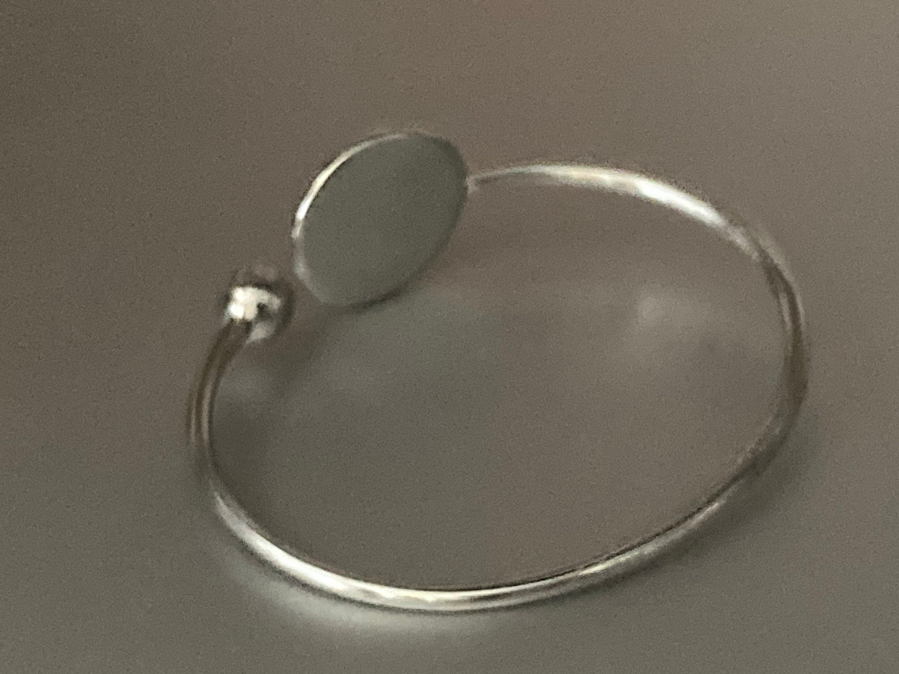 DJ vinyl record bangle stainless steel glass cabochon bracelet 45rpm