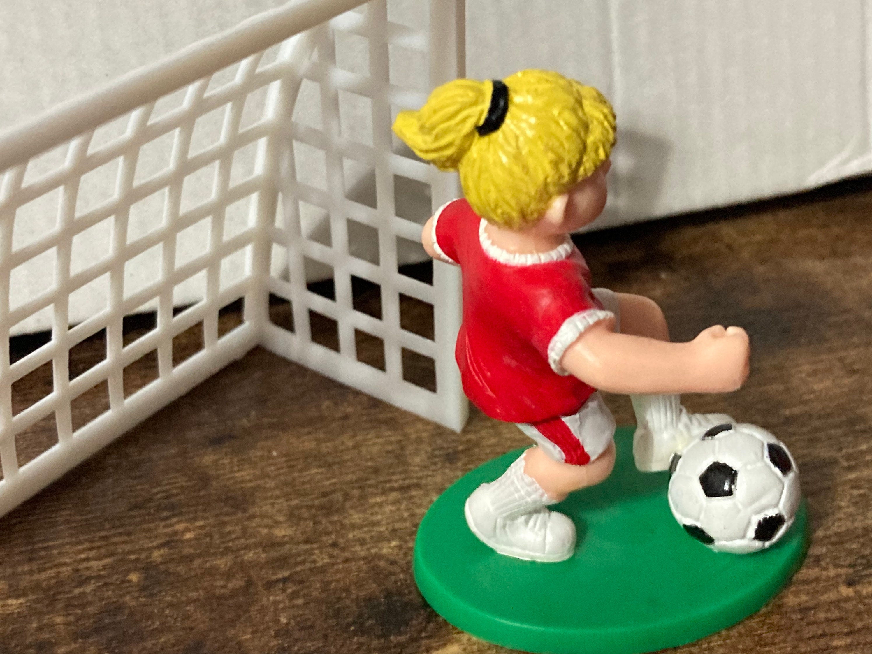 Women’s girls football cake topper decoration player and goal lionesses ladies soccer