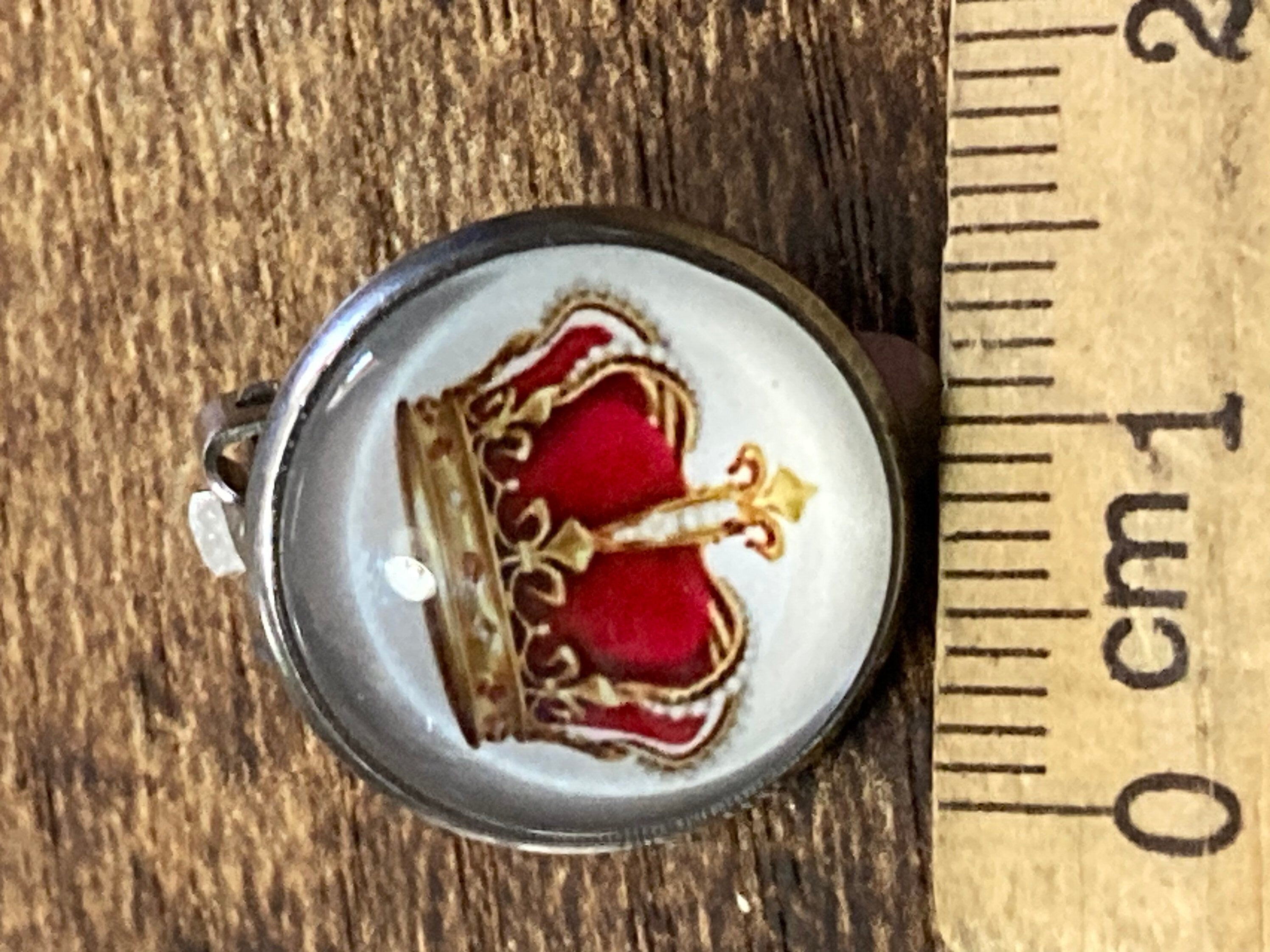red and gold royal crown clip on earrings for girls stainless steel