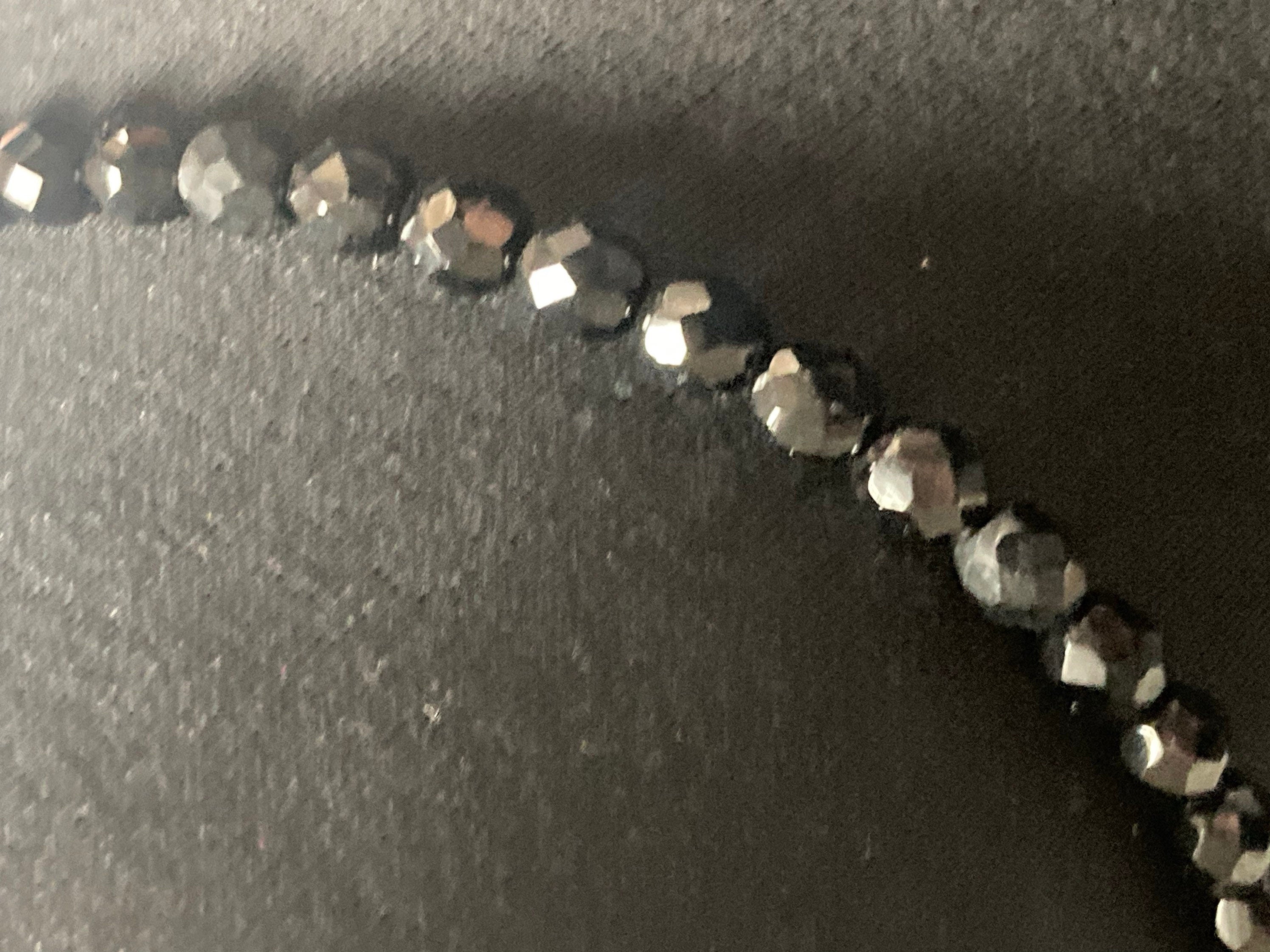 Vintage Black Crystal beaded choker necklace 40cm 16”