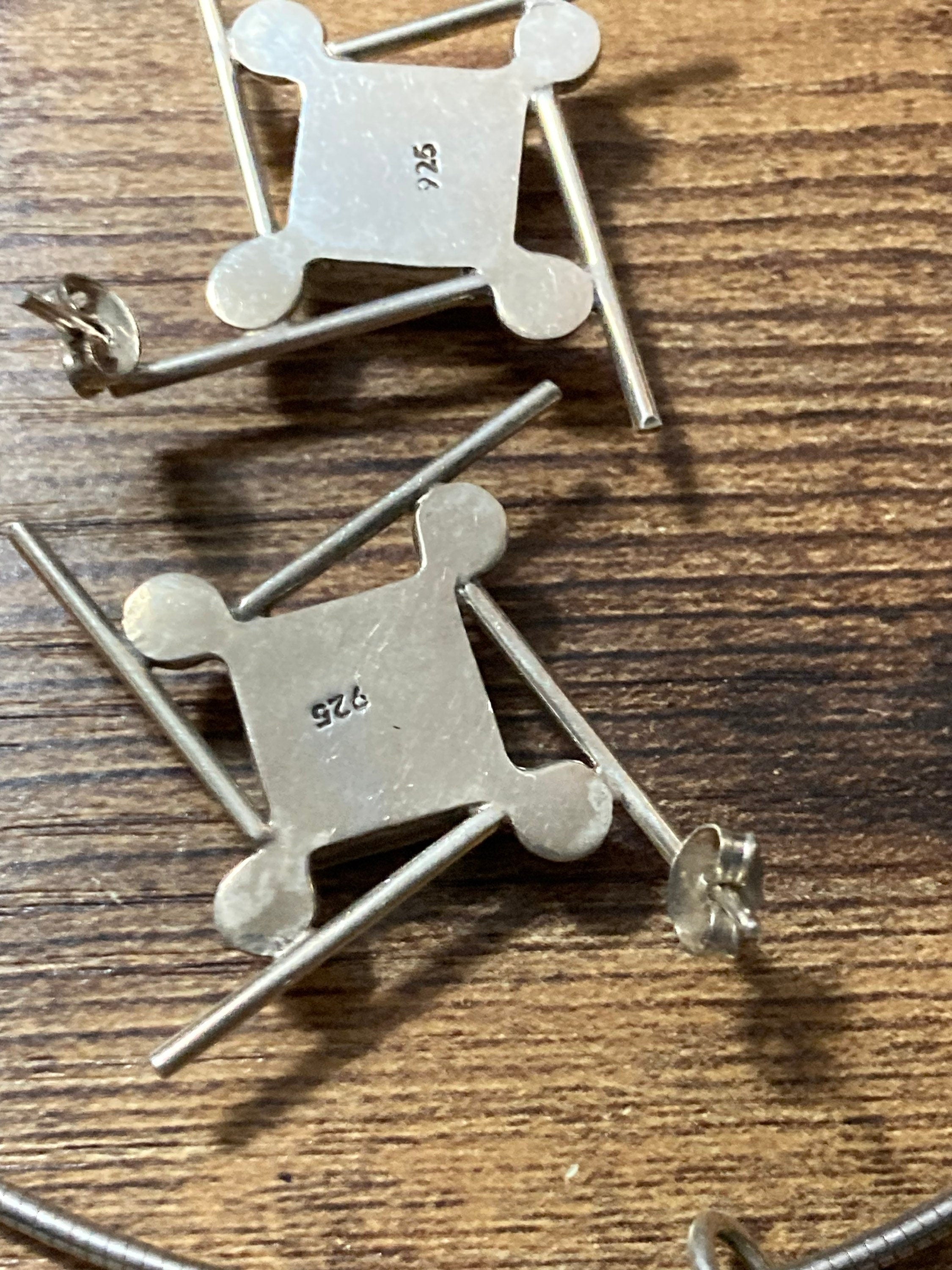 Sterling Silver Modernist Coral Ceramic Jewellery Set